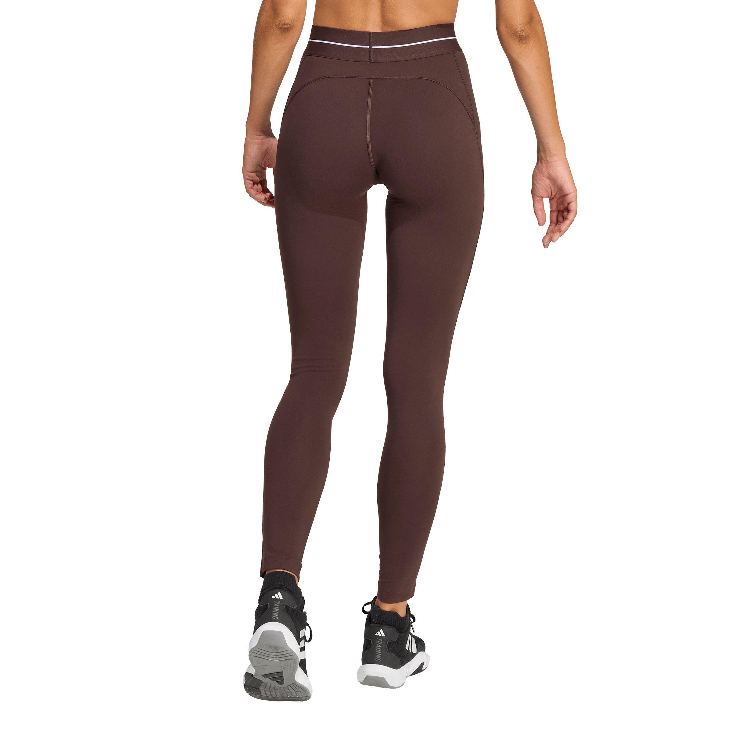 adidas Women's Hyperglam Full Length Leggings - Brown - BROWN Thumbnail View 2