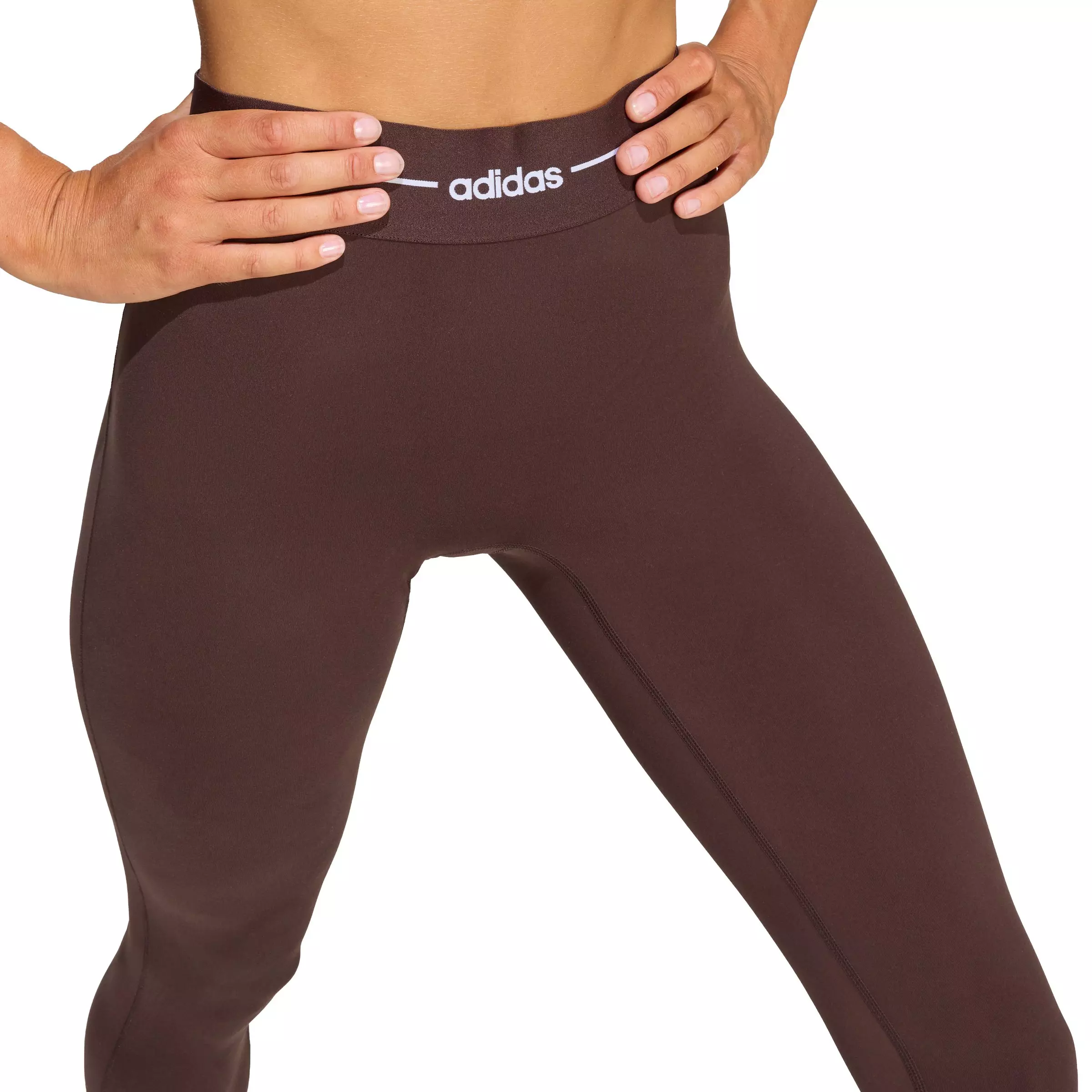 adidas Women's Hyperglam Full Length Leggings-Brown - BROWN