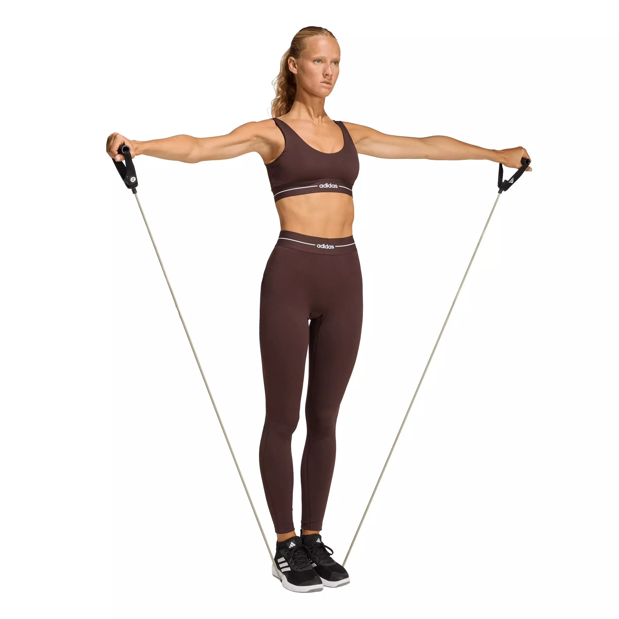 adidas Women's Hyperglam Full Length Leggings-Brown - BROWN