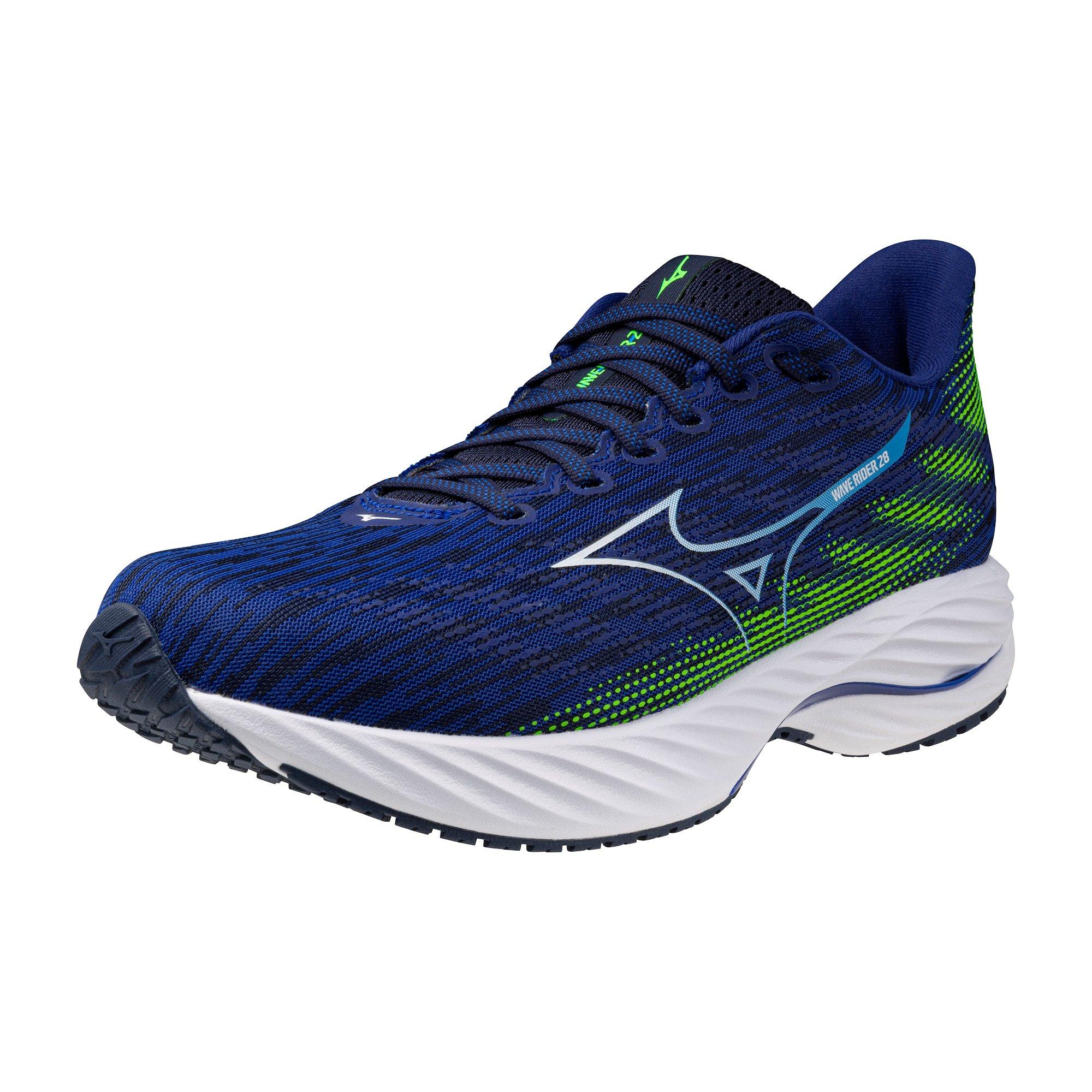 Mizuno Wave Rider 28 "Reflex Blue/White" Men's Running Shoe - BLUE/WHITE Thumbnail View 3