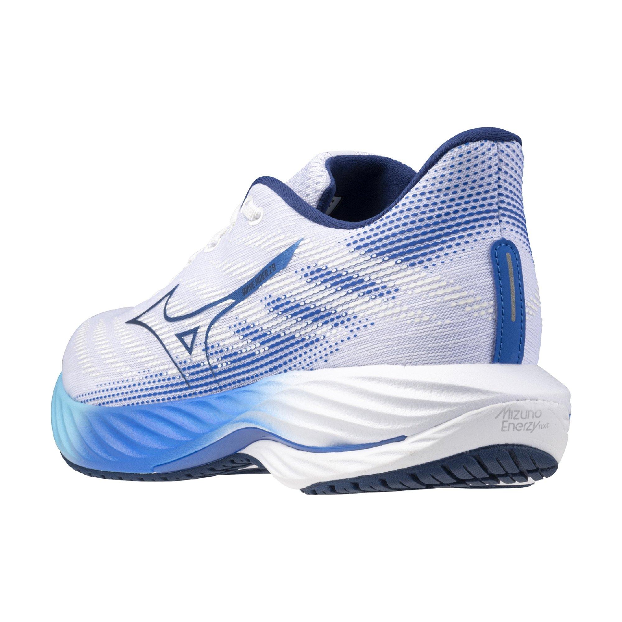 Mizuno Wave Rider 28 2E "White/Estate Blue" Men's Running Shoe - WHITE/BLUE Thumbnail View 4