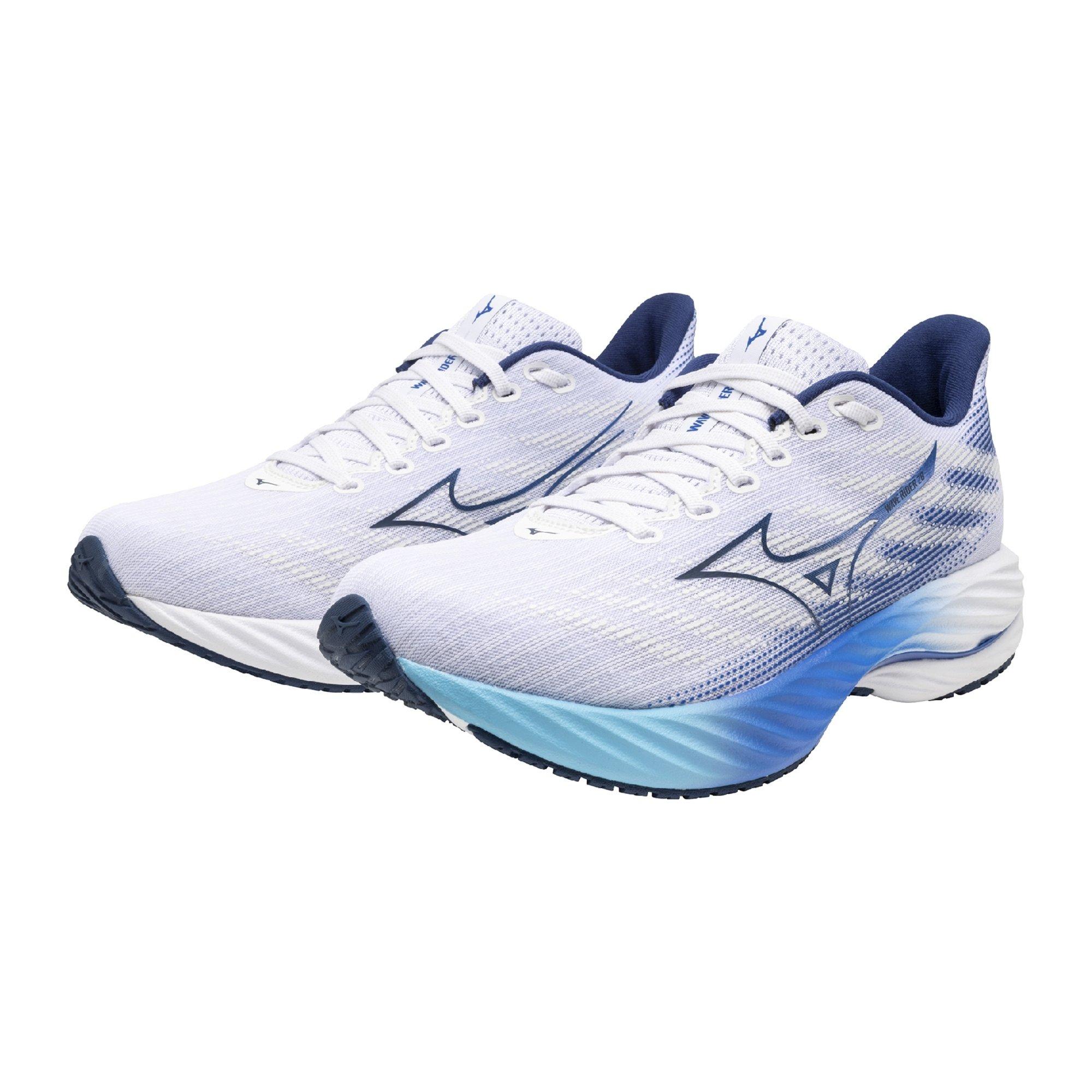 Mizuno Wave Rider 28 2E "White/Estate Blue" Men's Running Shoe - WHITE/BLUE Thumbnail View 5