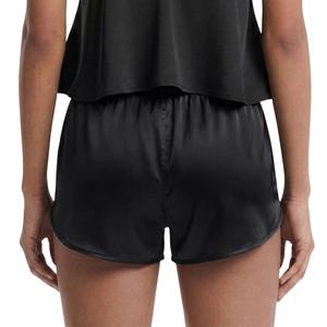 L/AB c/o Off-White Women&rsquo;s Rhinestone Solid Sateen Flutter Pajama Short - Black - BLACK