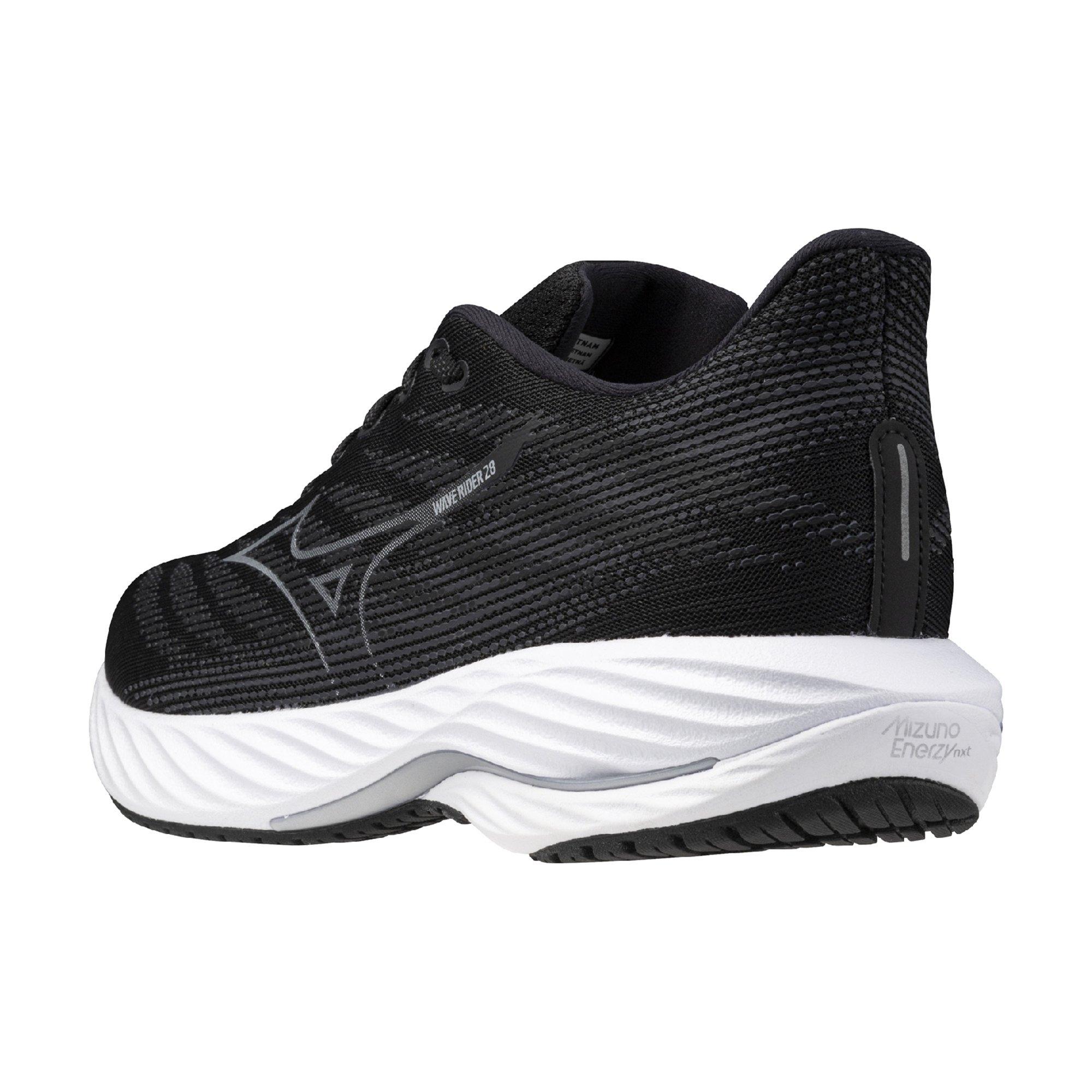 Mizuno Wave Rider 28 2E "Black/Silver" Men's Running Shoe - BLACK/SILVER Thumbnail View 4