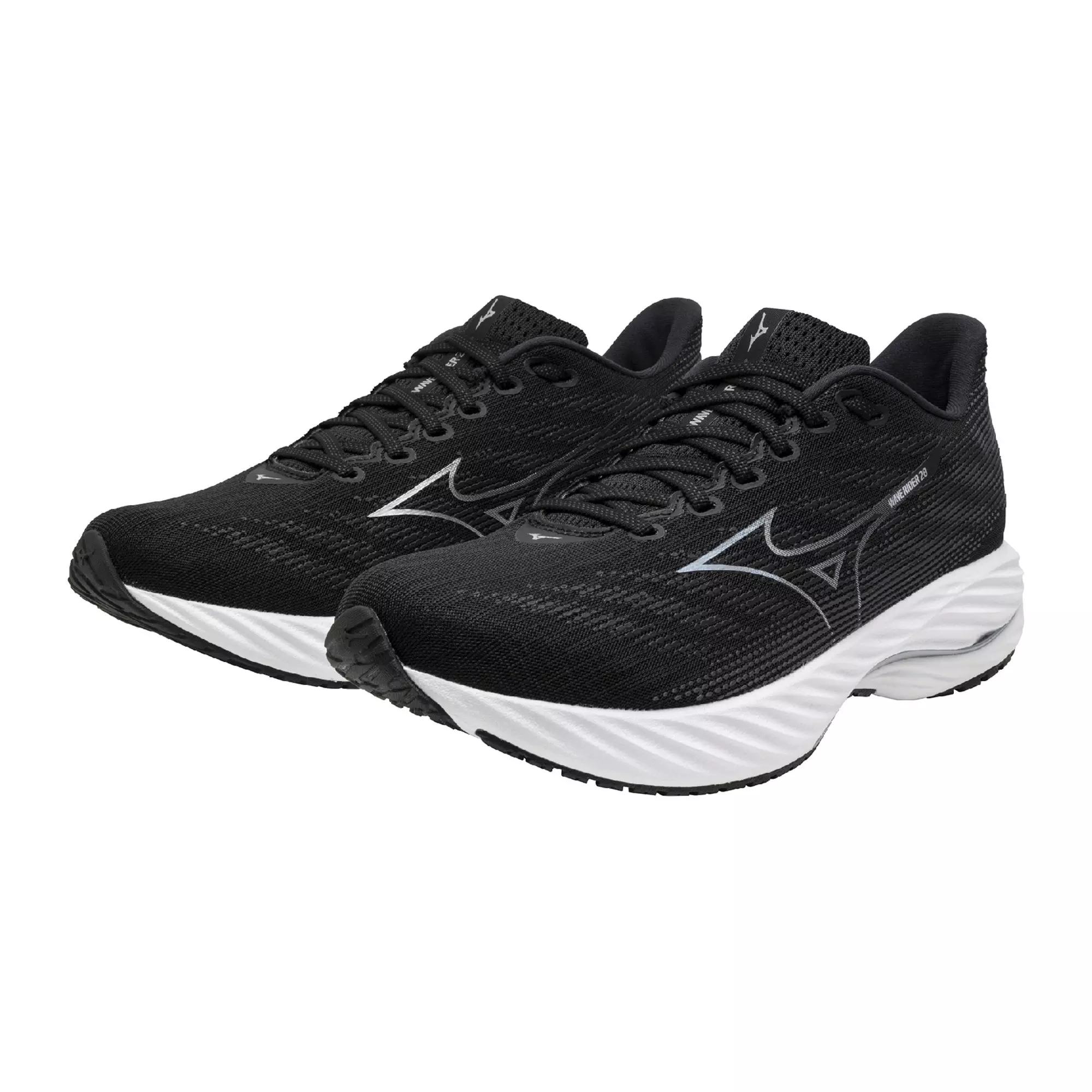 Mizuno Wave Rider 28 2E "Black/Silver" Men's Running Shoe - BLACK/SILVER