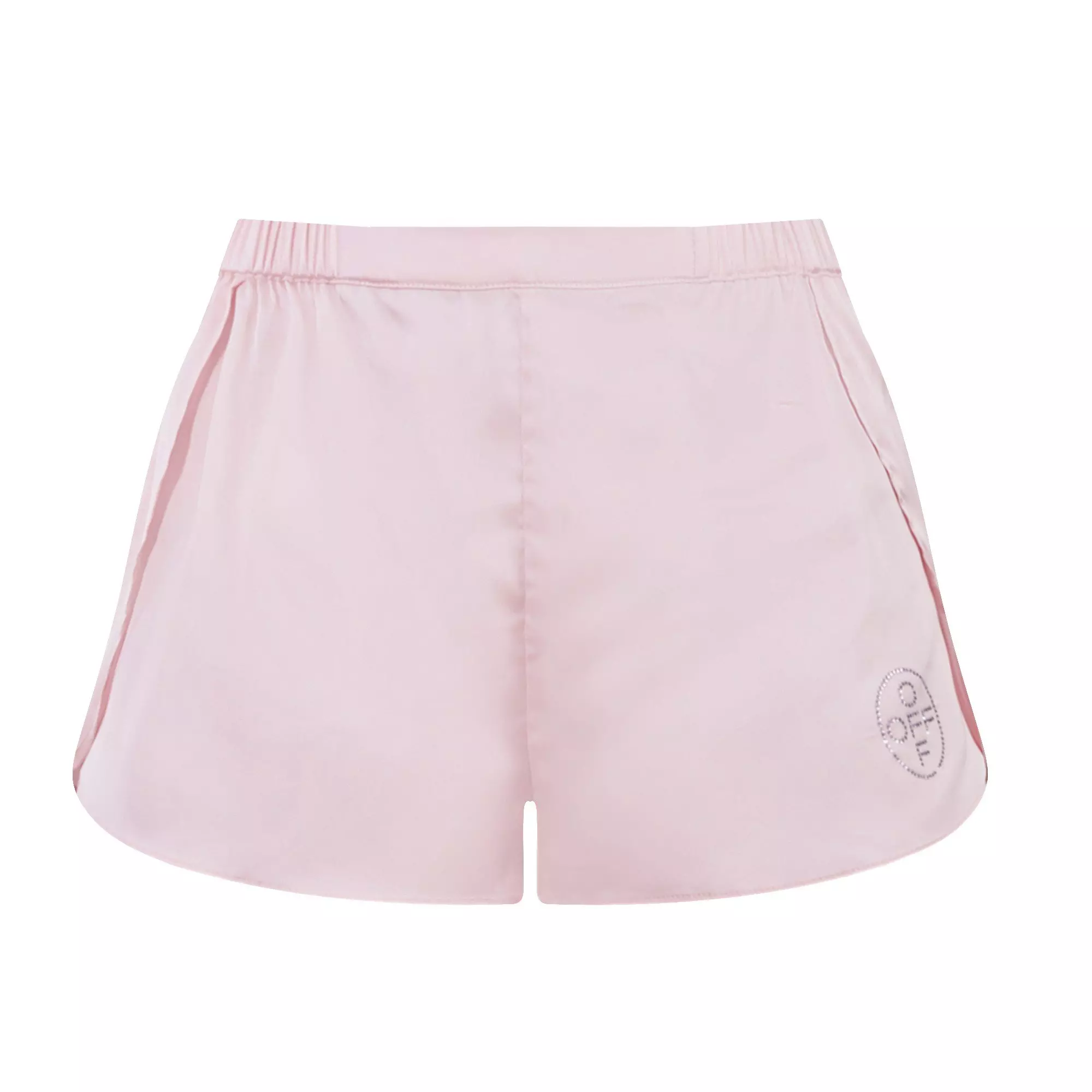 L/AB c/o Off-White Women&rsquo;s Rhinestone Solid Sateen Flutter Pajama Short - Pink - PINK