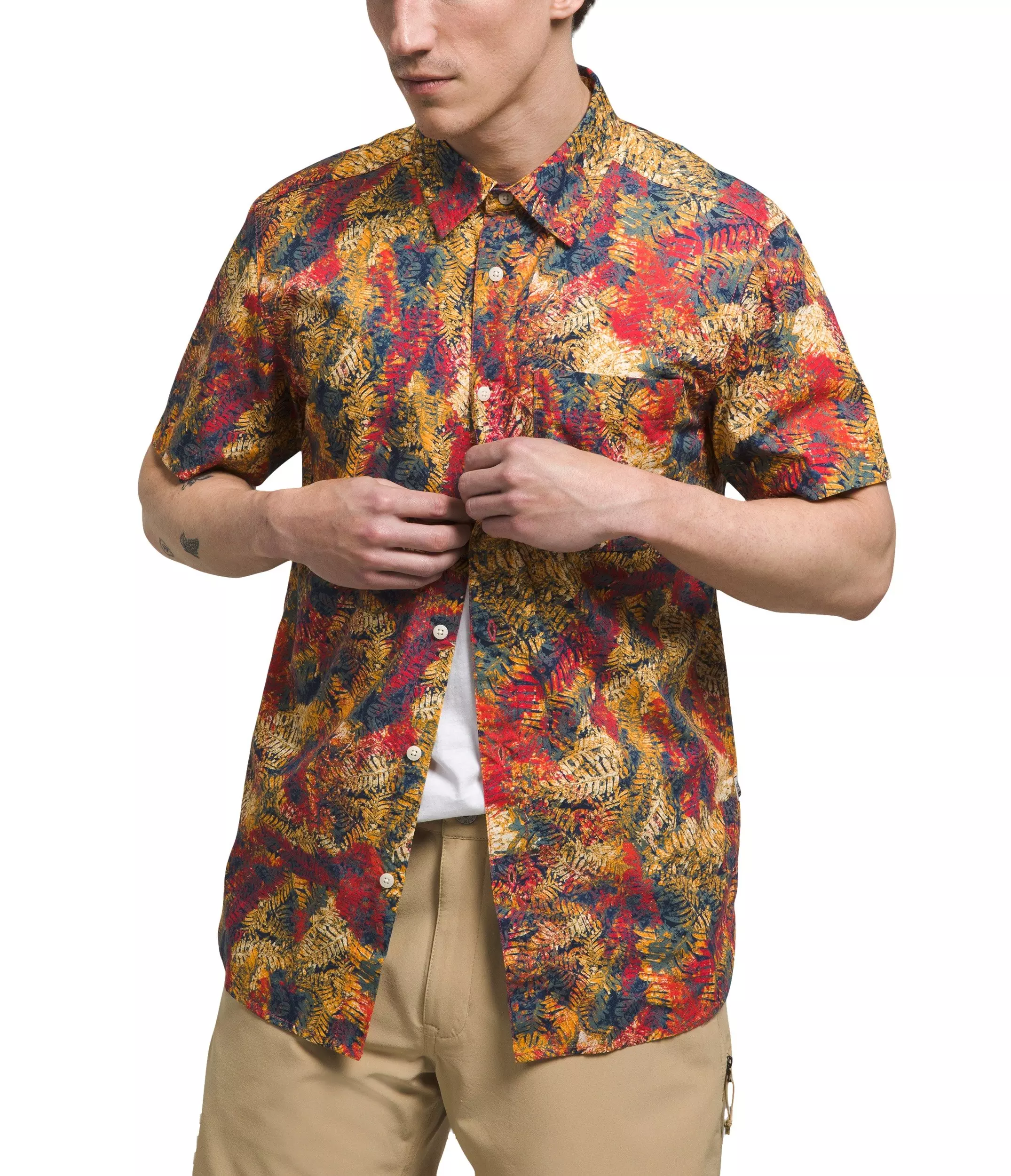 The North Face Men's Short Sleeve Baytrail Pattern Shirt - GOLD