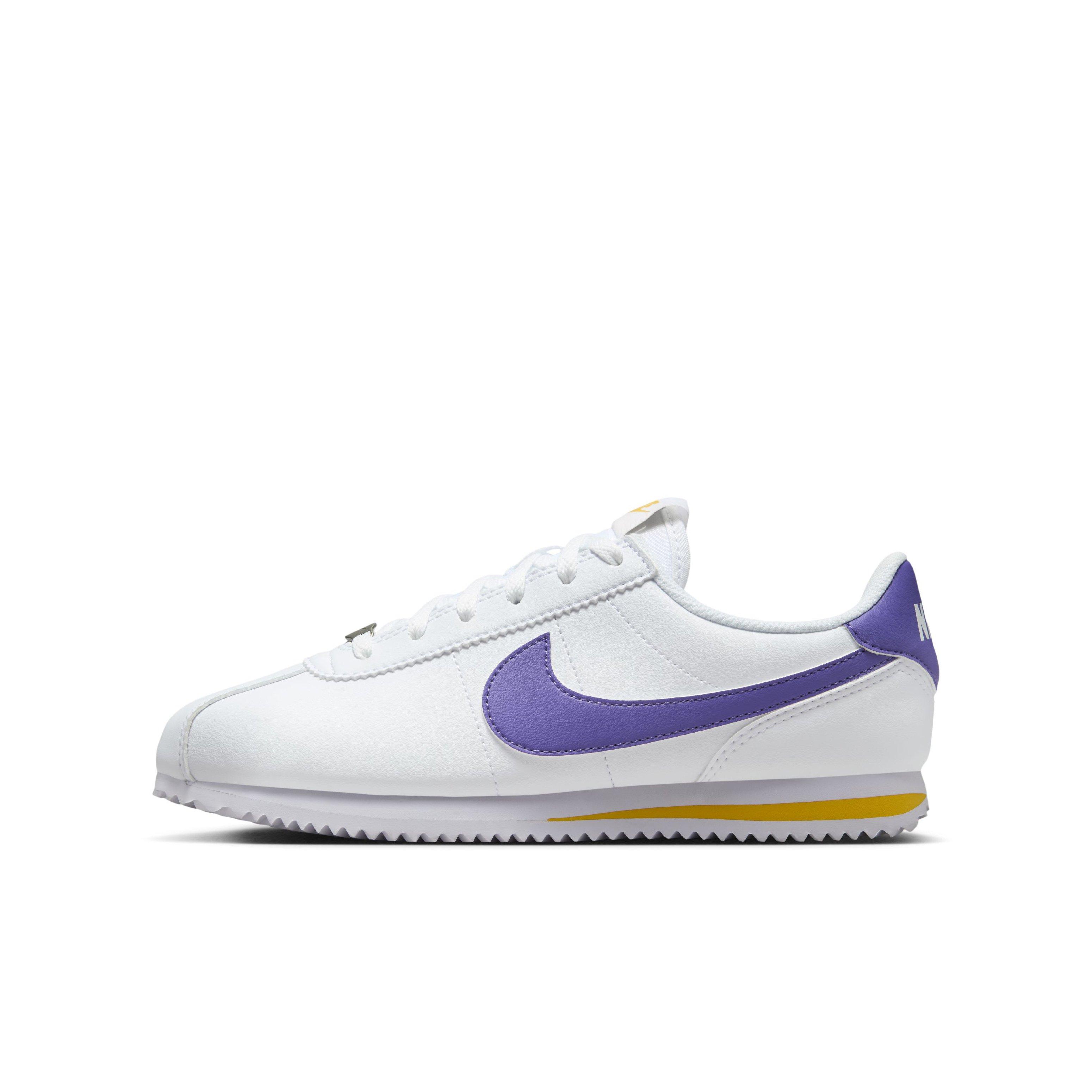 Nike Cortez Grade School Girls' "White/Varsity Maize/Varsity Purple" Shoe