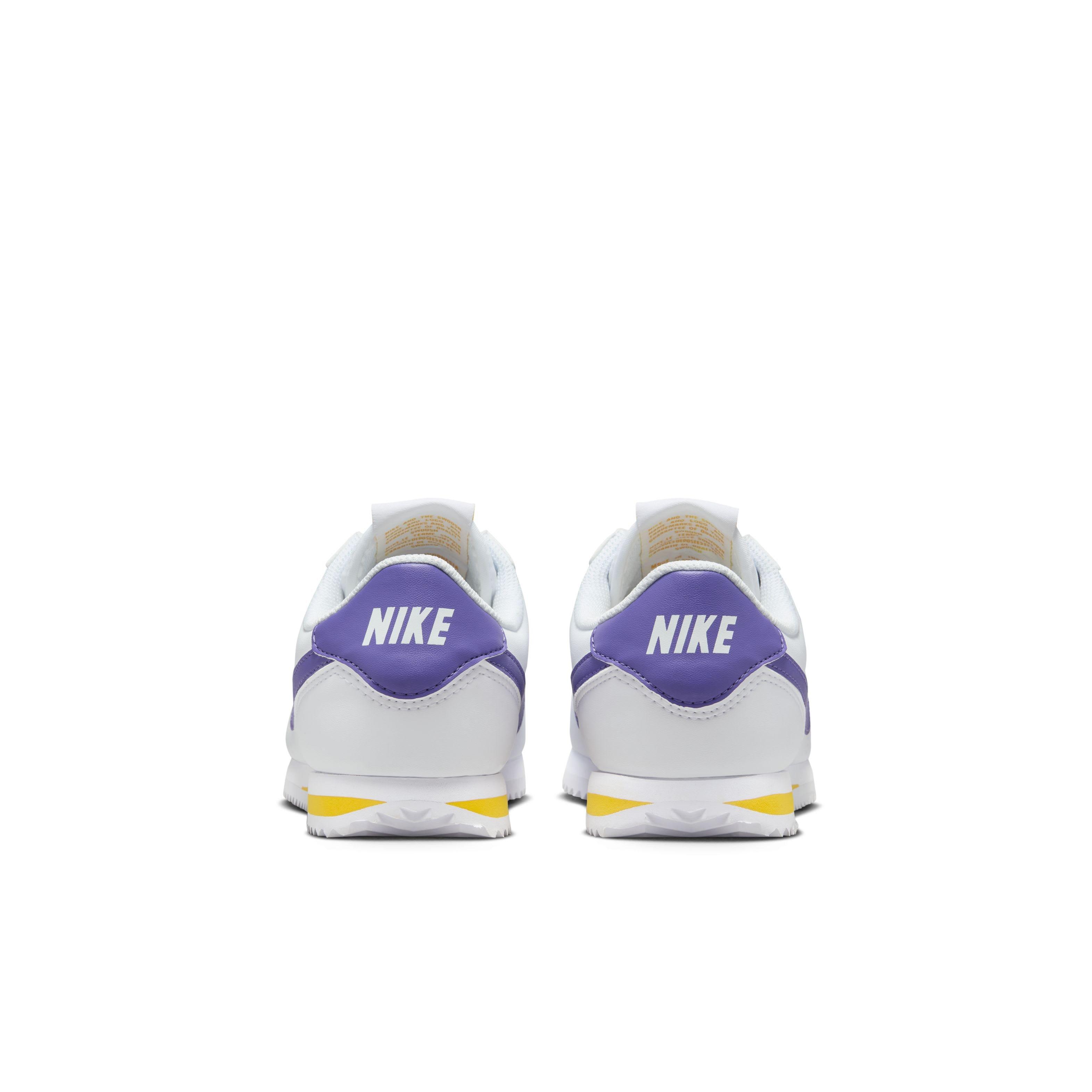 Nike Cortez Grade School Girls' "White/Varsity Maize/Varsity Purple" Shoe