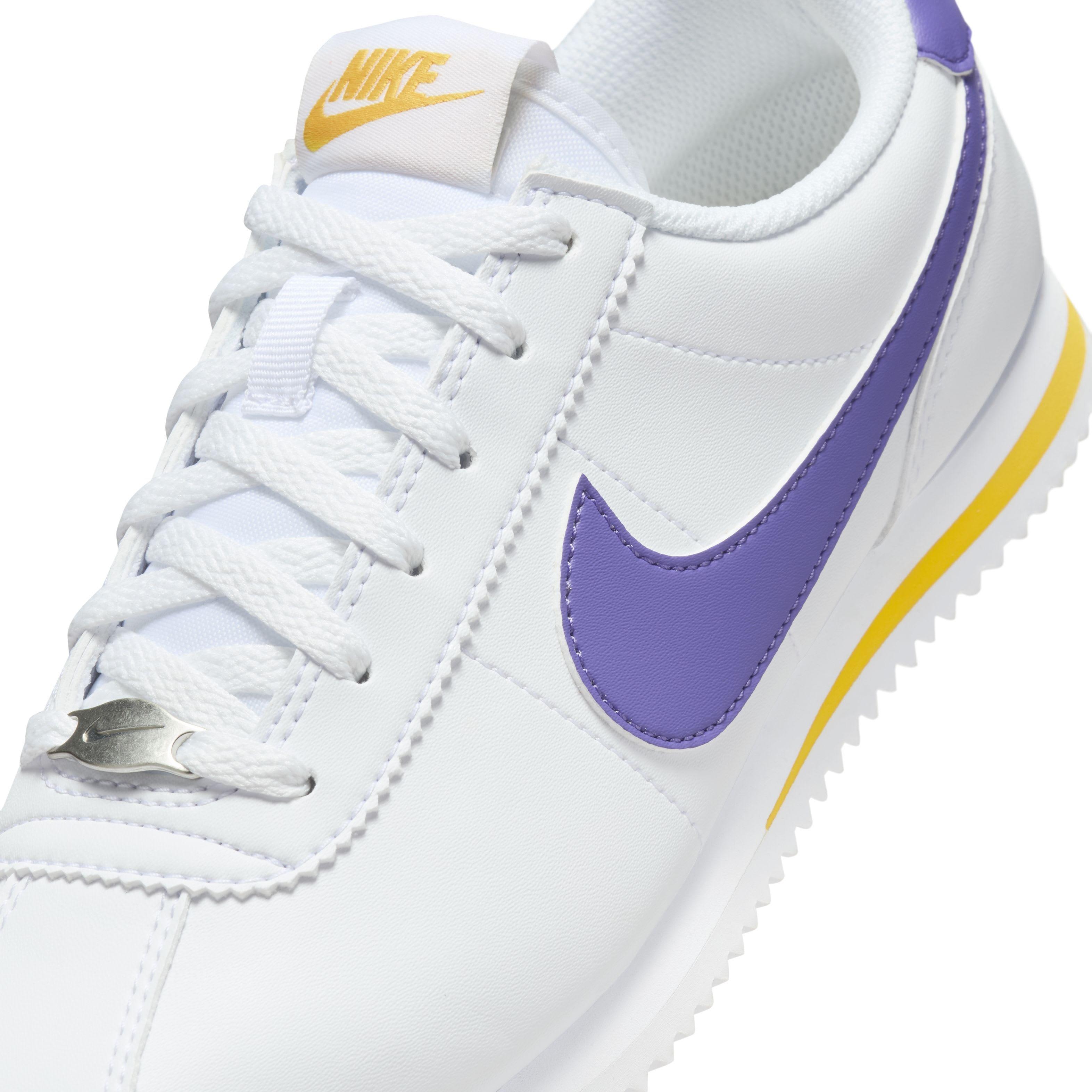 Nike Cortez Grade School Girls' "White/Varsity Maize/Varsity Purple" Shoe