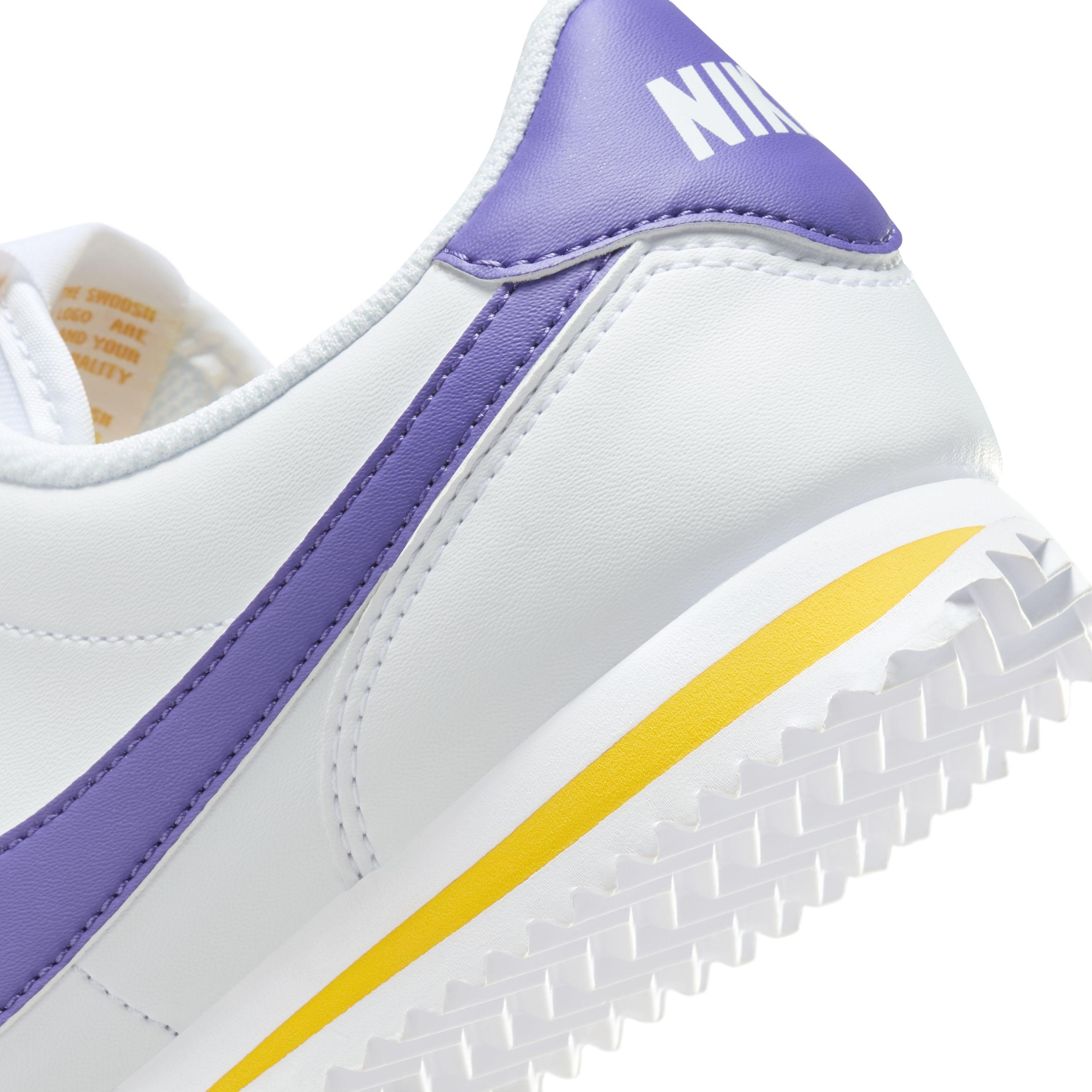 Nike Cortez Grade School Girls' "White/Varsity Maize/Varsity Purple" Shoe