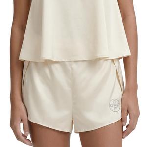 L/AB c/o Off-White Women&rsquo;s Rhinestone Solid Sateen Flutter Pajama Short - White - WHITE