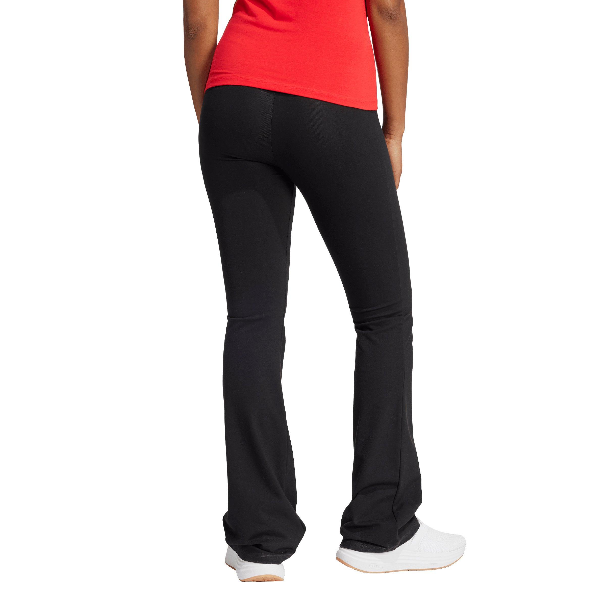 adidas Women's Essentials Small Logo Flared Leggings-Black - BLACK Thumbnail View 2