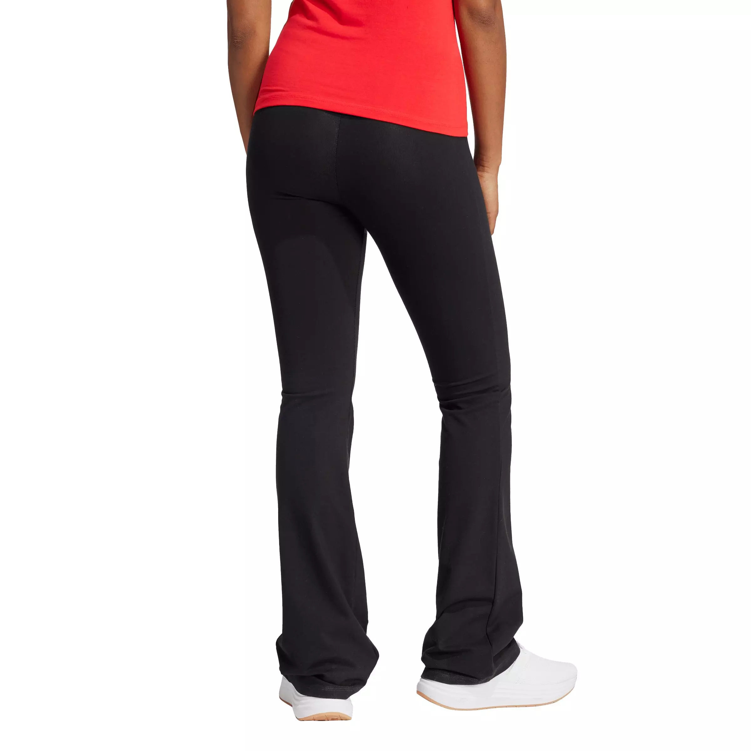 adidas Women's Essentials Small Logo Flared Leggings-Black - BLACK