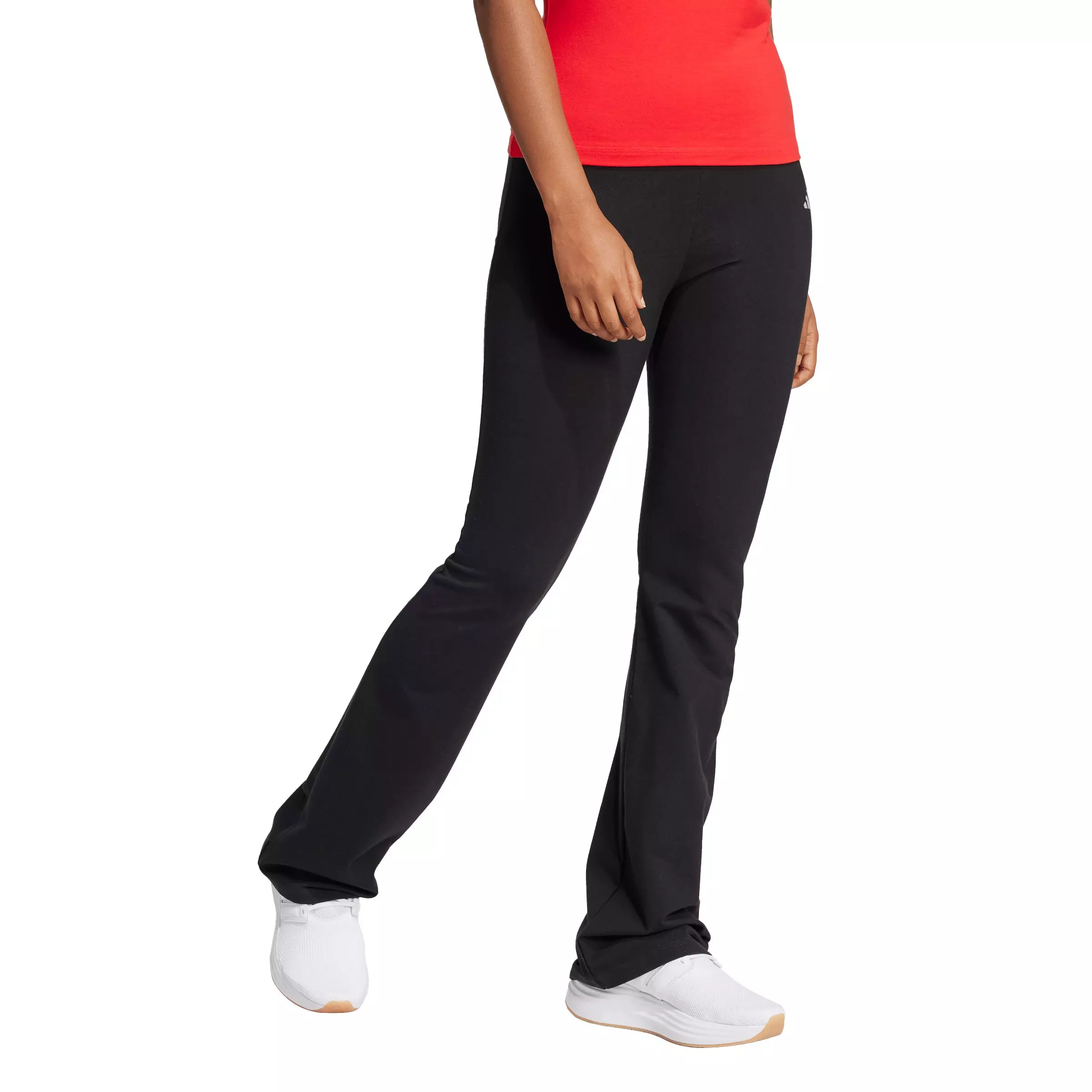 adidas Women's Essentials Small Logo Flared Leggings-Black - BLACK