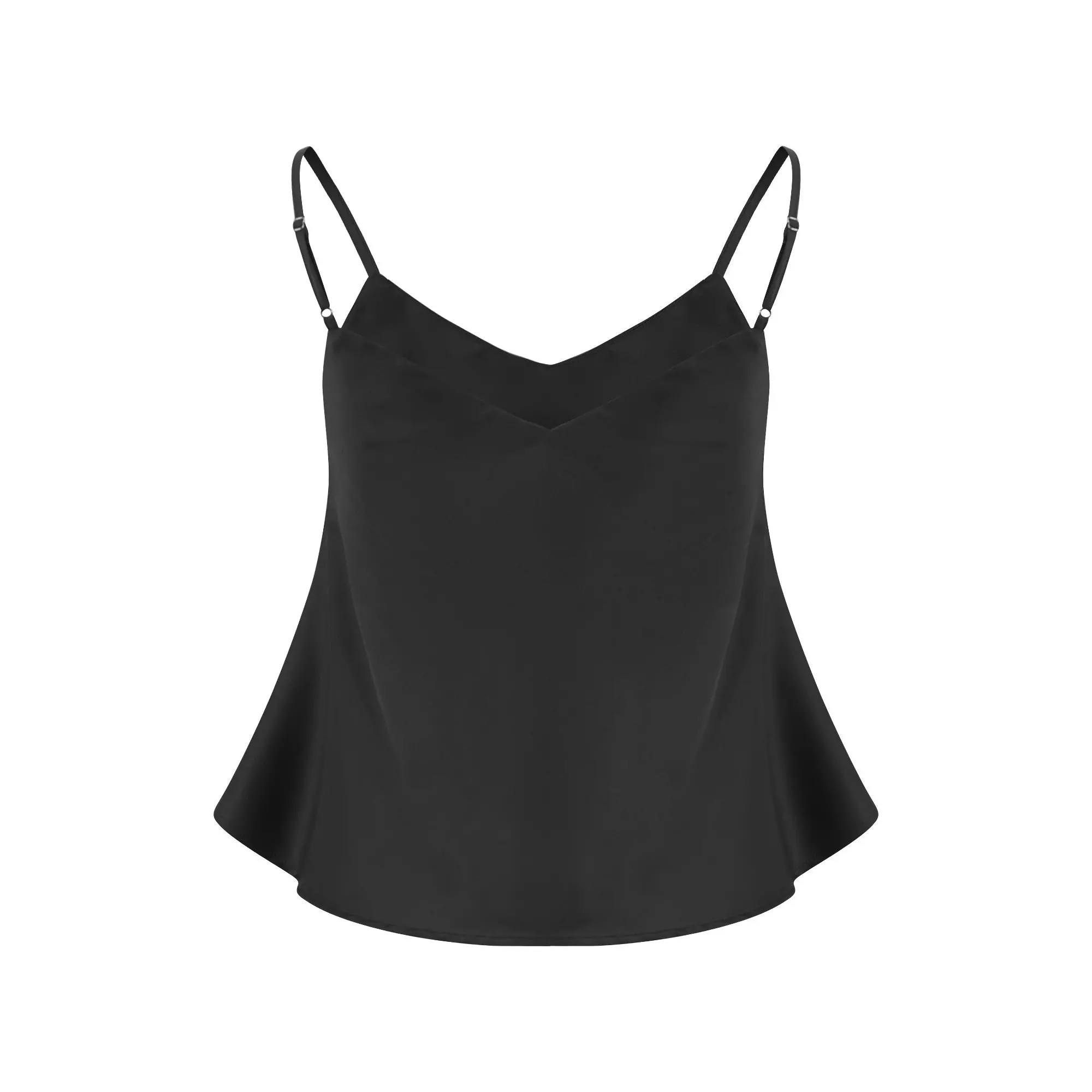 L/AB c/o Off-White Women&rsquo;s Rhinestone Solid Sateen Sleep Camisole - Black - BLACK