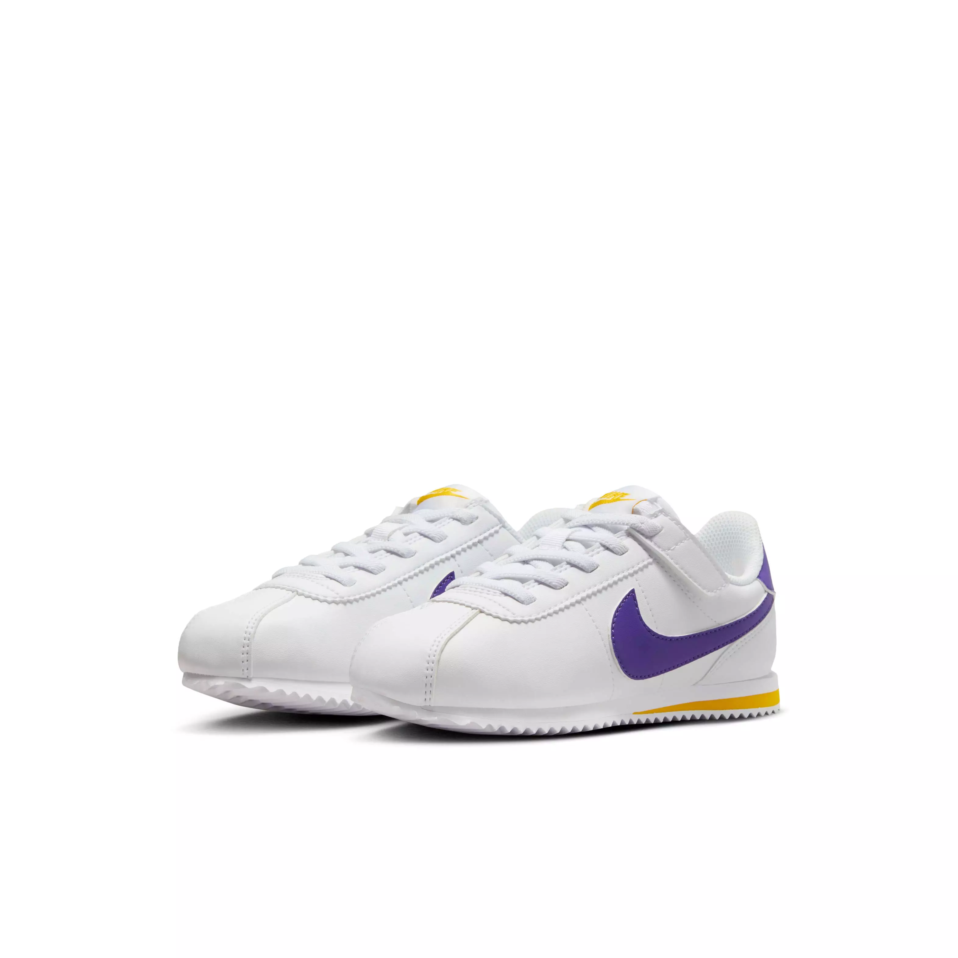Nike Cortez EasyOn "White/Varsity Maize/Varsity Purple" Preschool Girls' Shoe - WHITE/MAIZE/PURPLE
