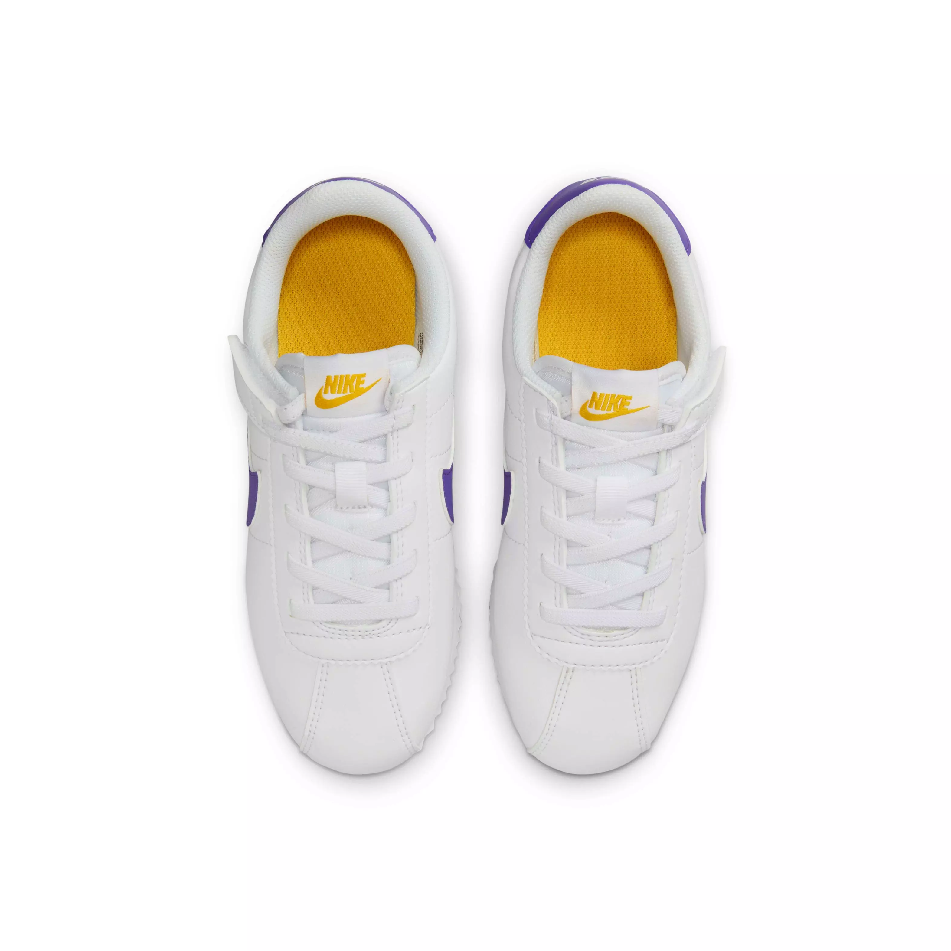Nike Cortez EasyOn "White/Varsity Maize/Varsity Purple" Preschool Girls' Shoe - WHITE/MAIZE/PURPLE
