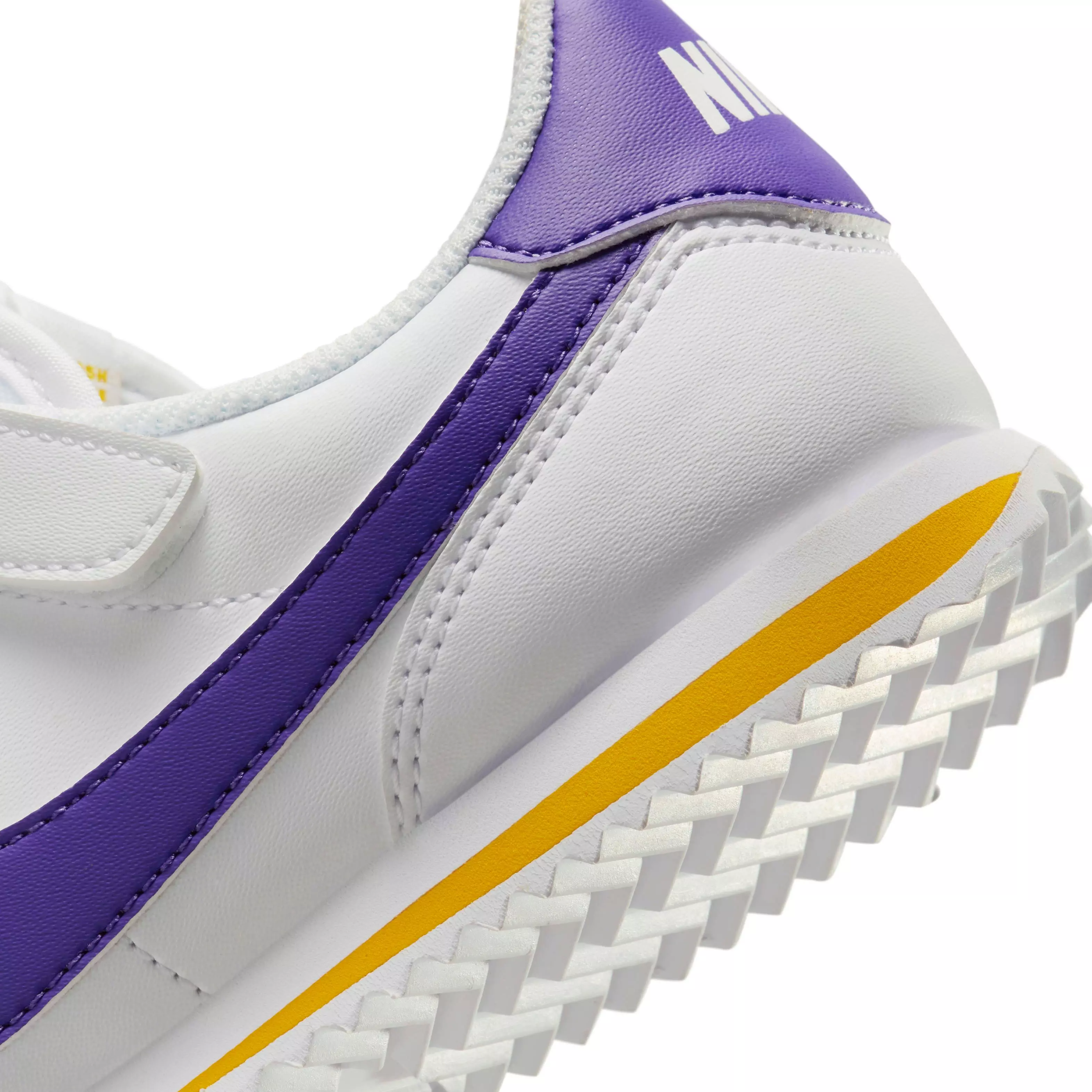 Nike Cortez EasyOn "White/Varsity Maize/Varsity Purple" Preschool Girls' Shoe - WHITE/MAIZE/PURPLE