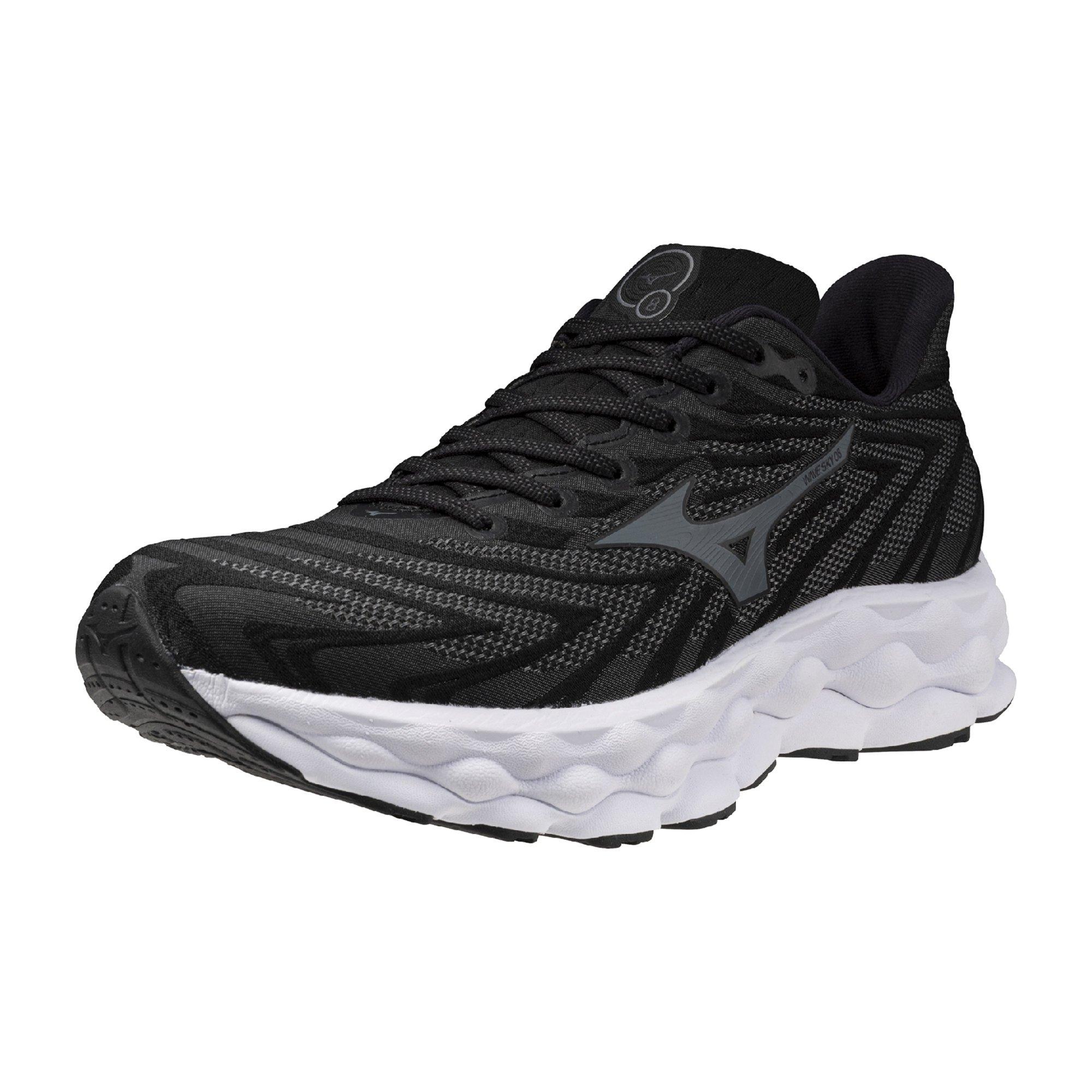 Mizuno Wave Sky 8 "Black/Metallic Grey" Men's Running Shoe - BLACK/GREY Thumbnail View 3
