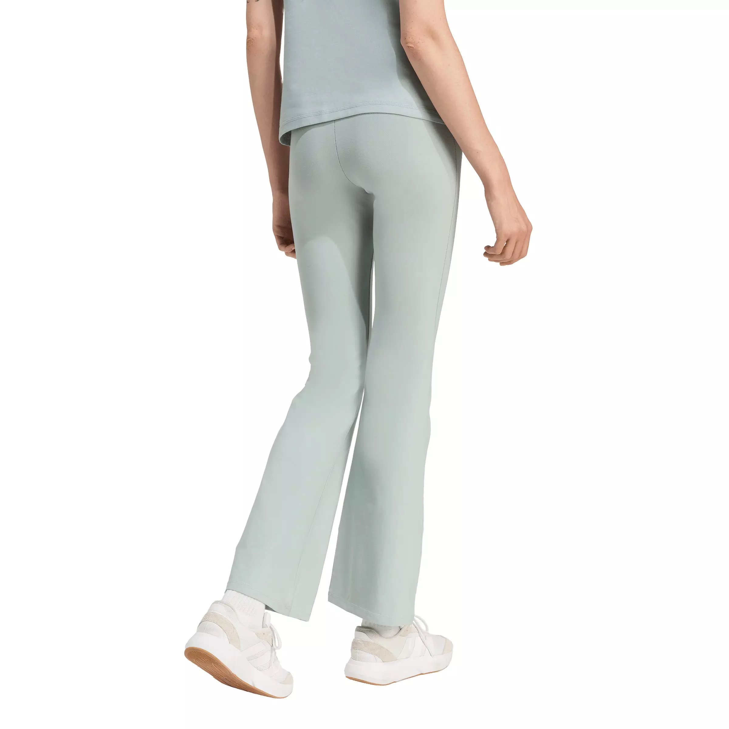 adidas Women's Essentials Small Logo Flared Leggings-Sage Green - SAGE GREEN