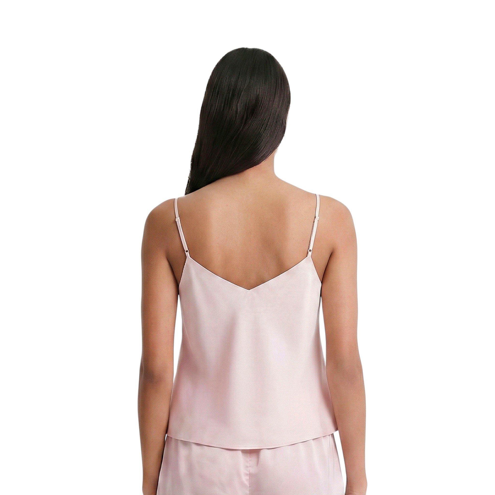 L/AB c/o Off-White Women&rsquo;s Rhinestone Solid Sateen Sleep Camisole - Pink - PINK
