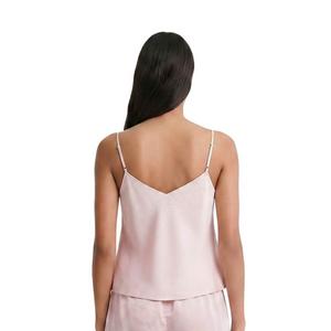 L/AB c/o Off-White Women&rsquo;s Rhinestone Solid Sateen Sleep Camisole - Pink - PINK