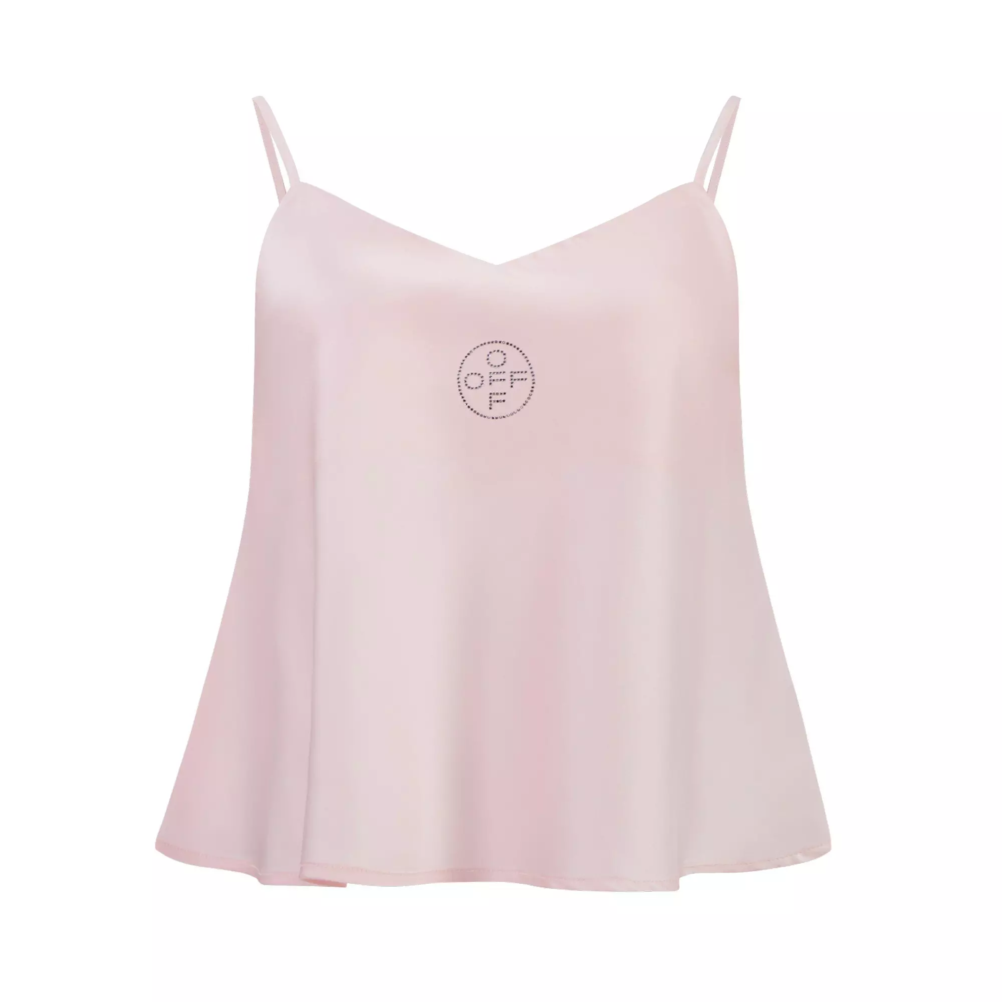 L/AB c/o Off-White Women&rsquo;s Rhinestone Solid Sateen Sleep Camisole - Pink - PINK