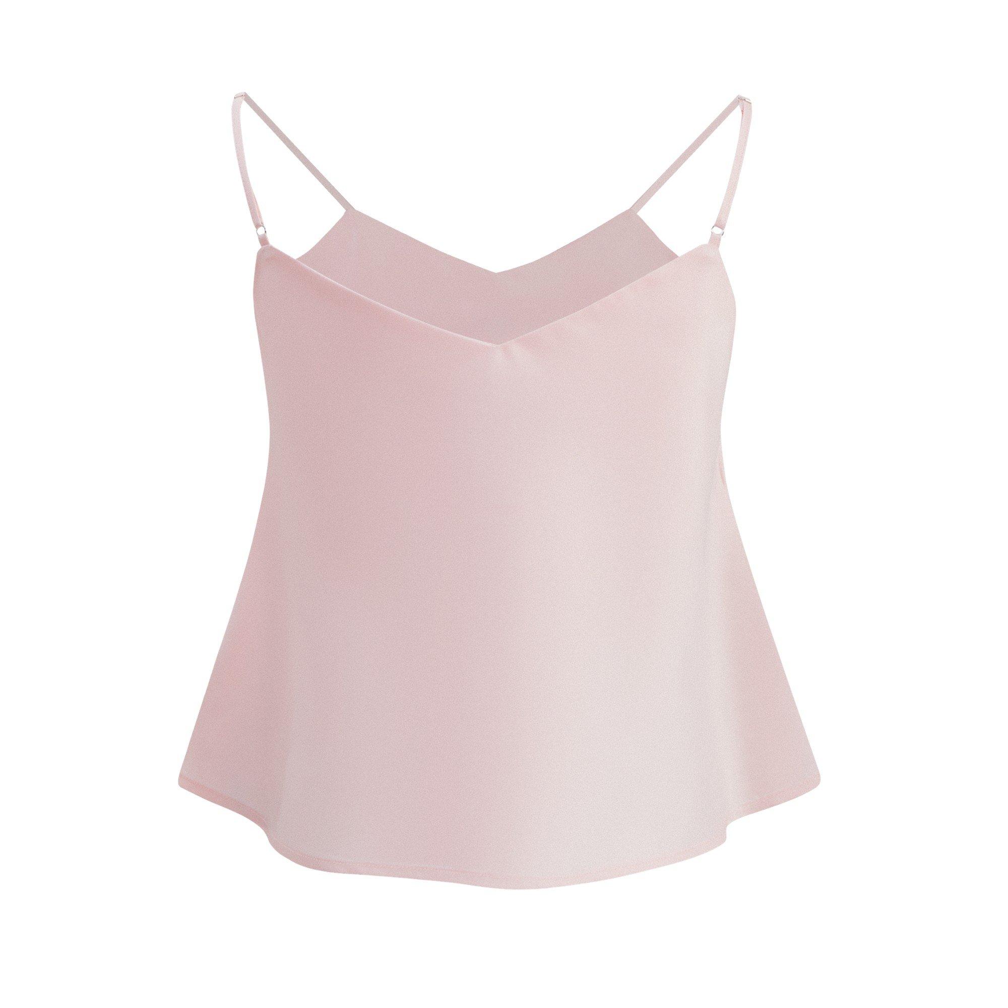 L/AB c/o Off-White Women&rsquo;s Rhinestone Solid Sateen Sleep Camisole - Pink - PINK