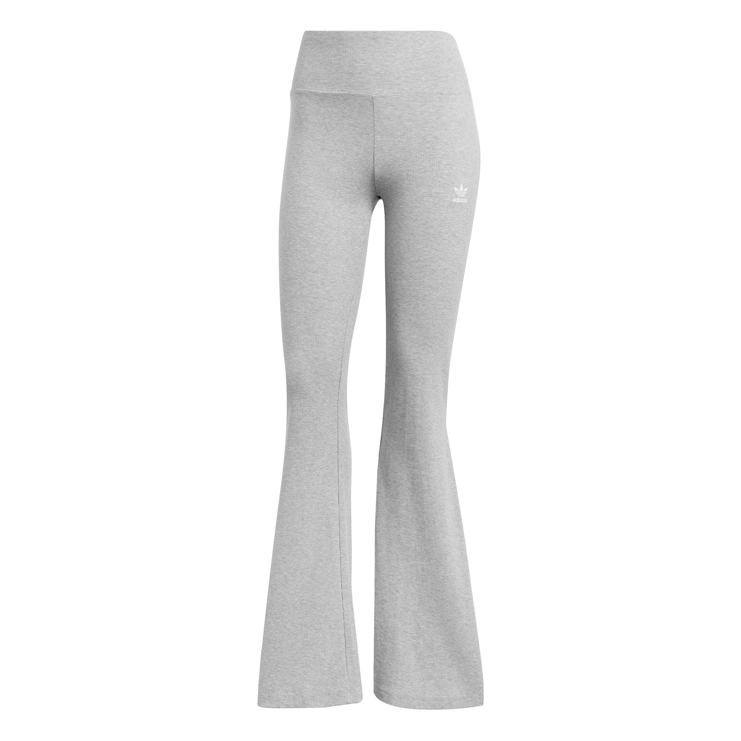 adidas Originals Women's Essentials Rib Flared Leggings-Dark Grey - DK GREY Thumbnail View 6