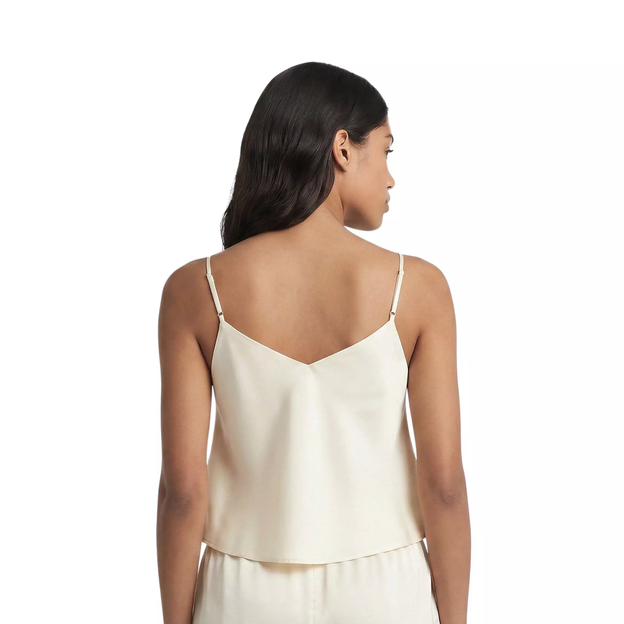 L/AB c/o Off-White Women&rsquo;s Rhinestone Solid Sateen Sleep Camisole - White - WHITE