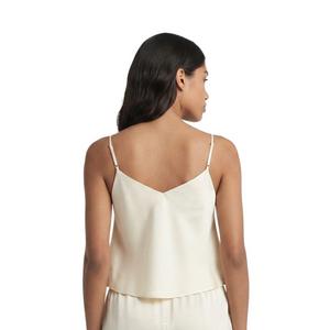 L/AB c/o Off-White Women&rsquo;s Rhinestone Solid Sateen Sleep Camisole - White - WHITE