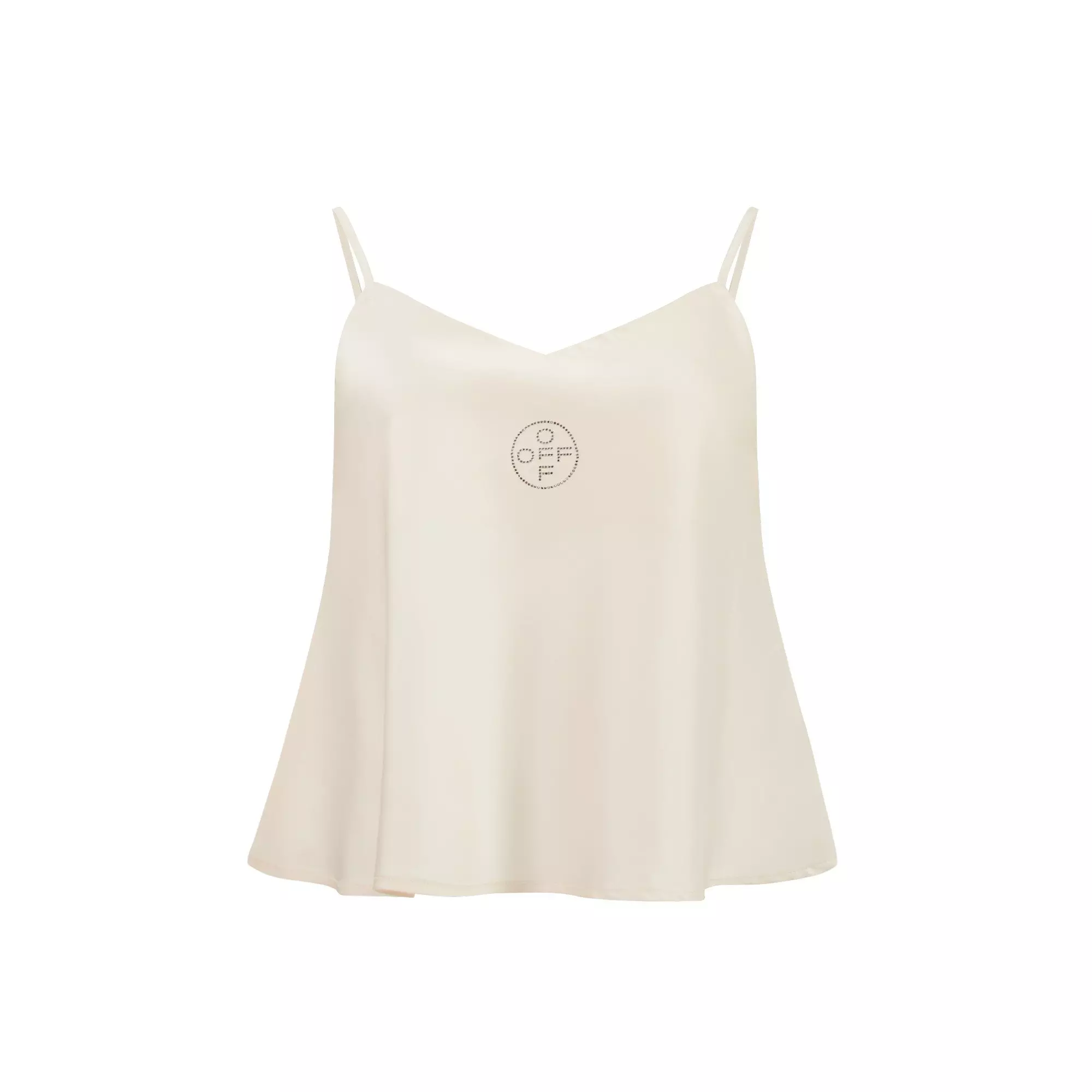 L/AB c/o Off-White Women&rsquo;s Rhinestone Solid Sateen Sleep Camisole - White - WHITE