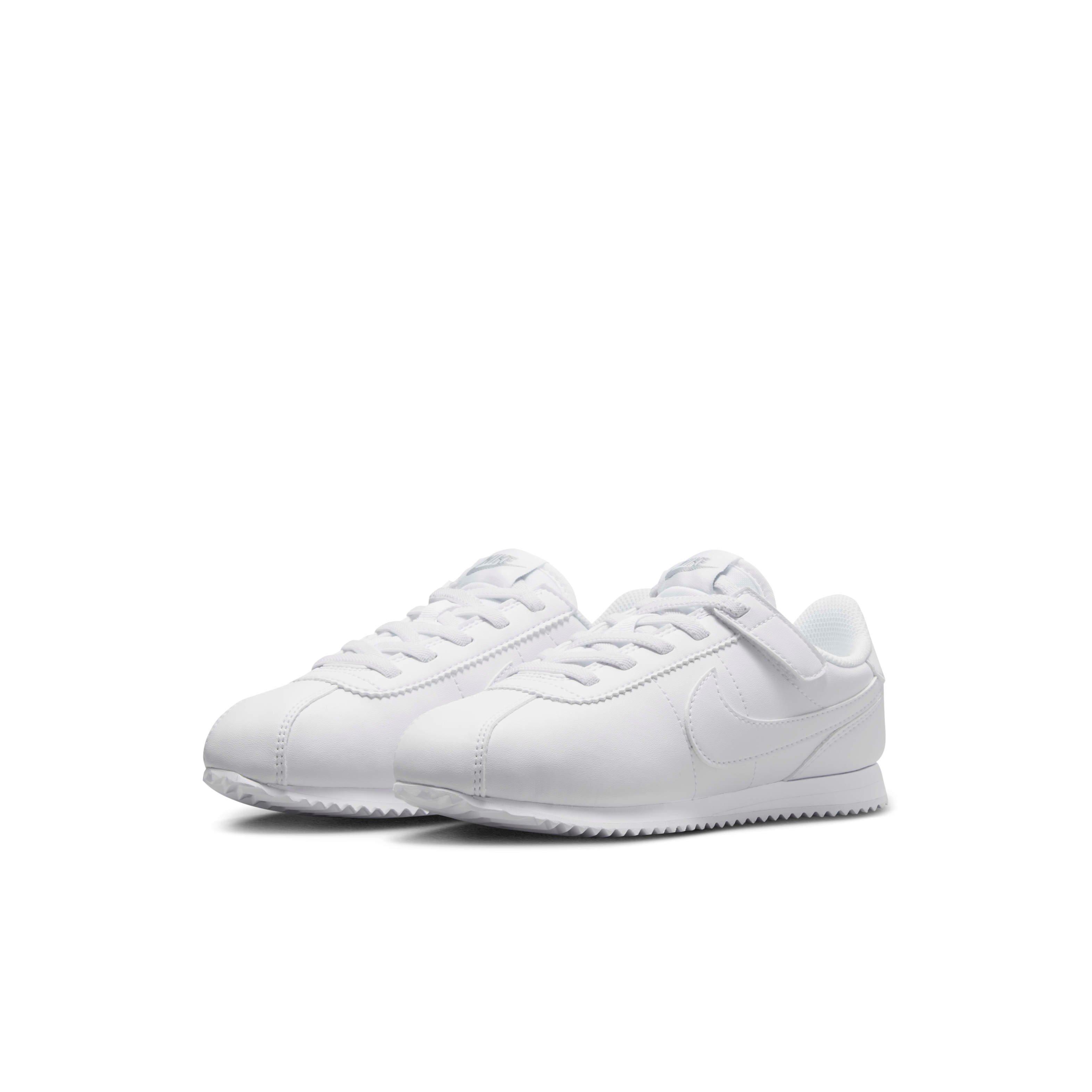 Nike Cortez EasyOn "White/Wolf Grey/White" Preschool Boys' Shoe - WHITE/GREY/WHITE Thumbnail View 3