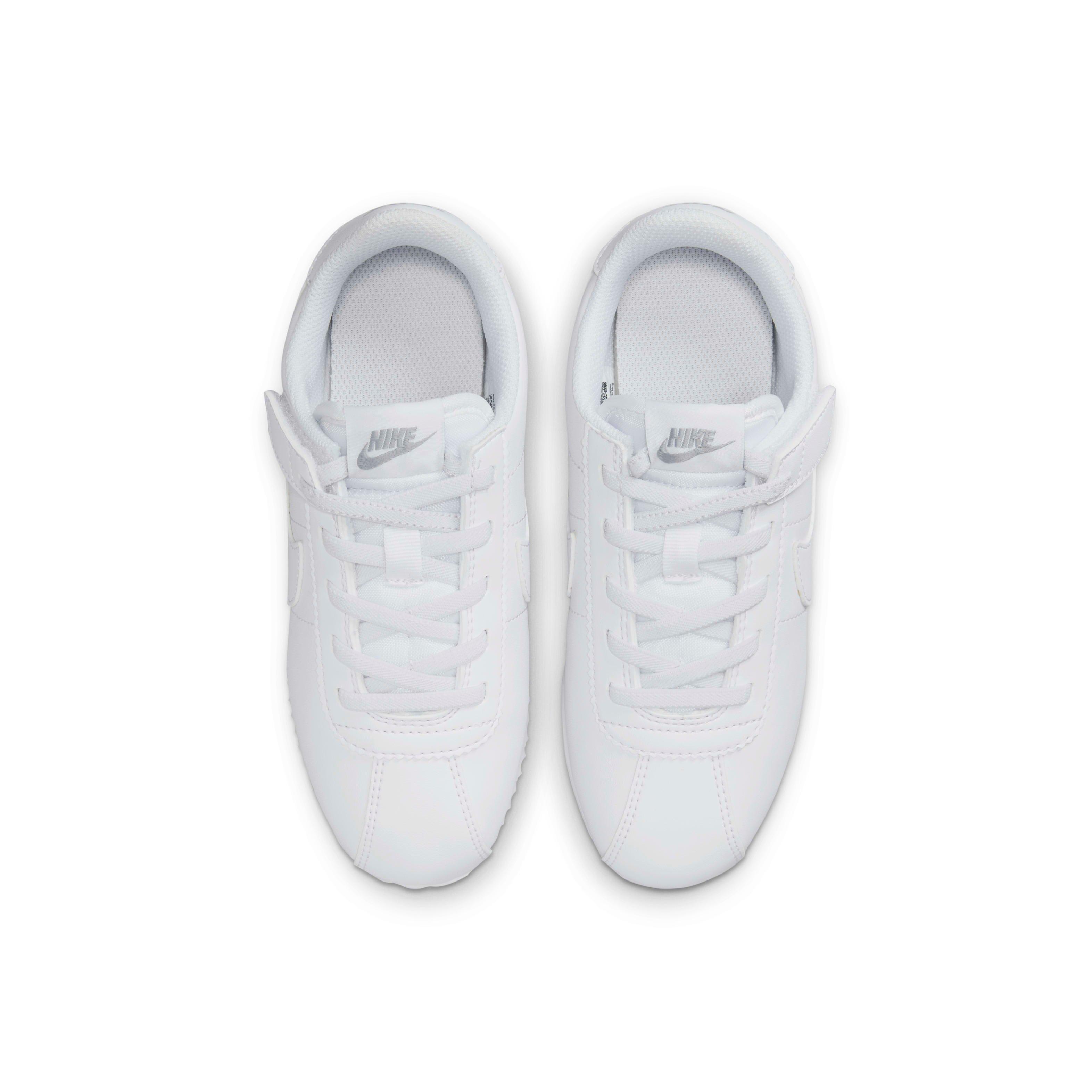 Nike Cortez EasyOn "White/Wolf Grey/White" Preschool Boys' Shoe - WHITE/GREY/WHITE Thumbnail View 4