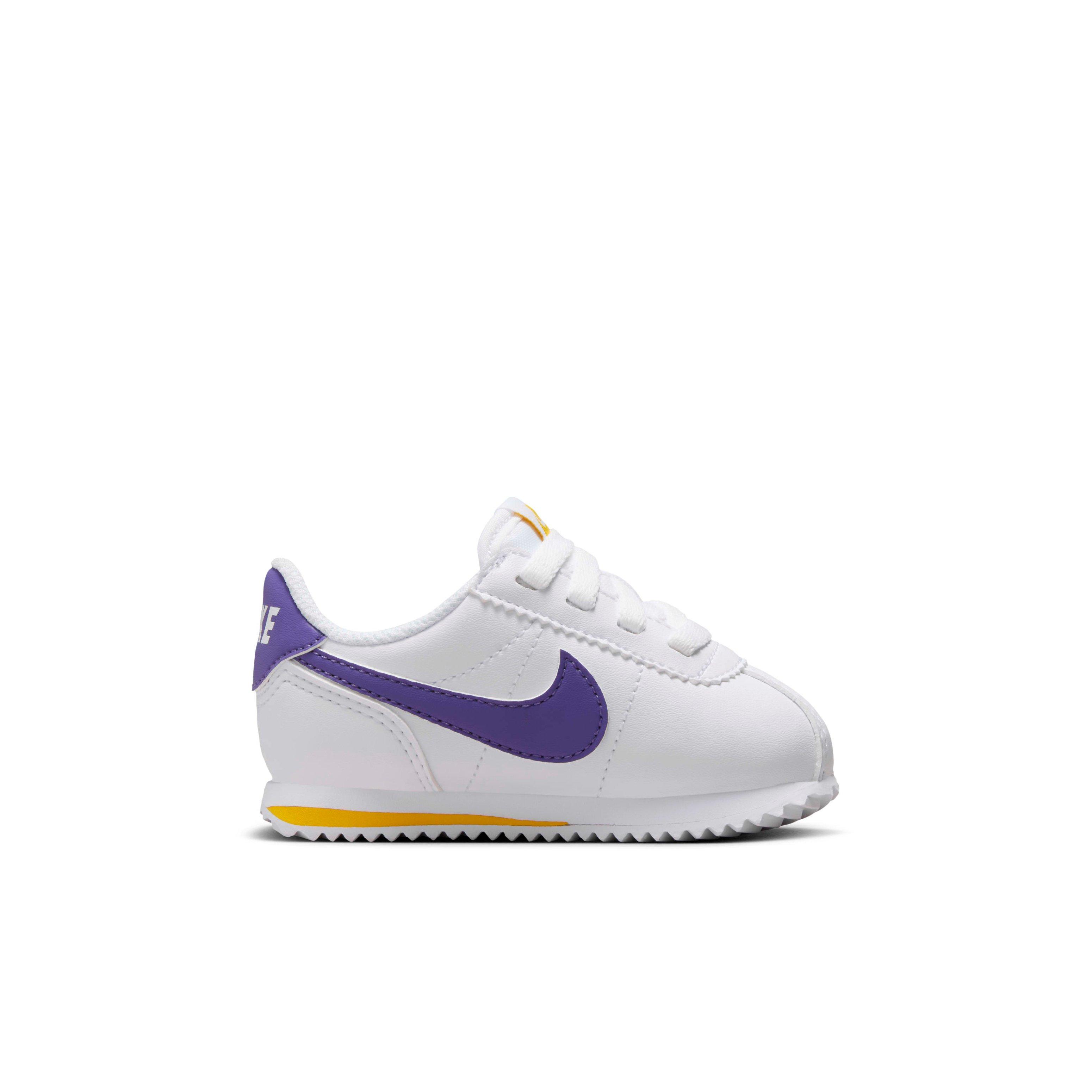 Nike Cortez EasyOn Infant Girls' "White/Varsity Maize/Varsity Purple" Shoe