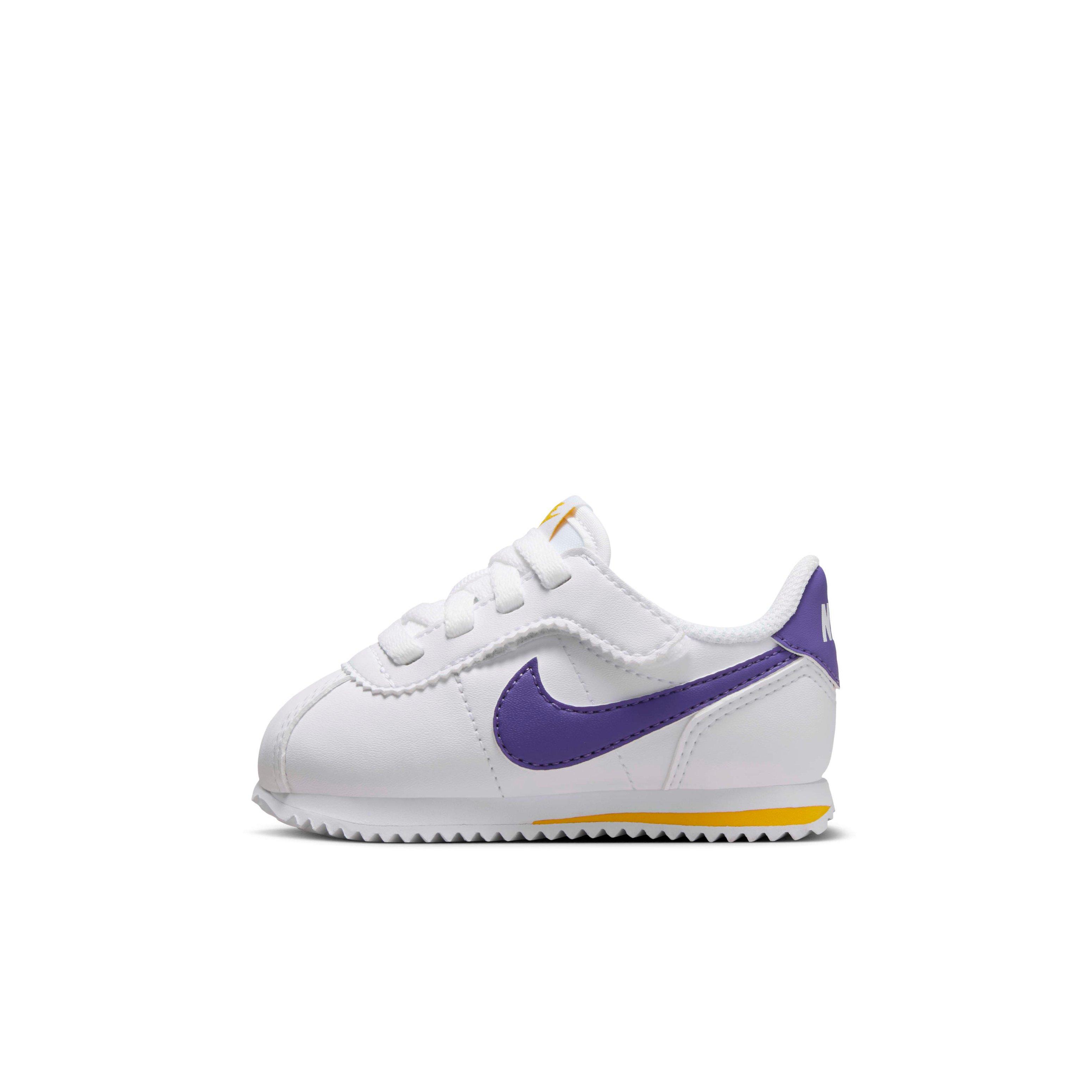 Nike Cortez EasyOn Infant Girls' "White/Varsity Maize/Varsity Purple" Shoe