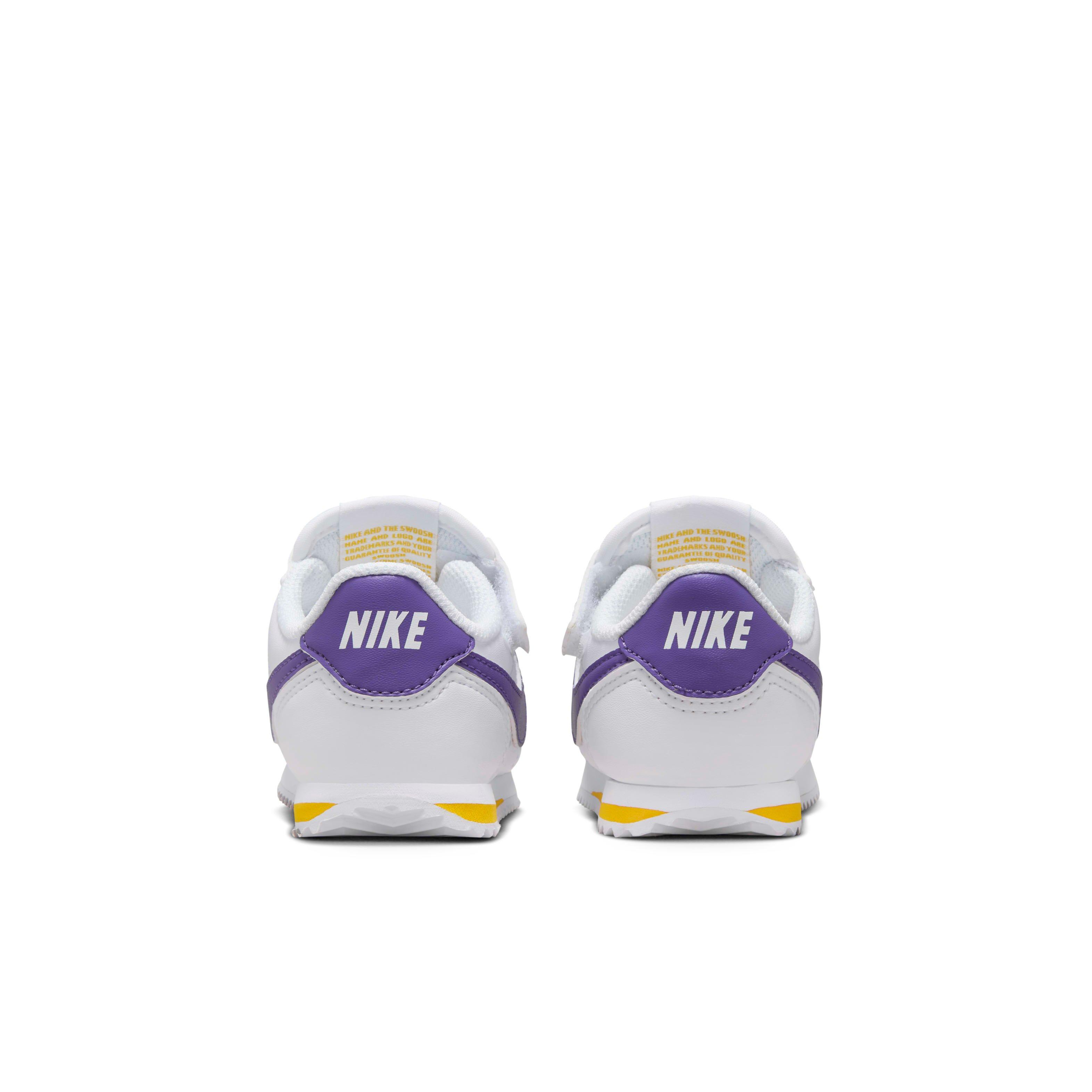 Nike Cortez EasyOn Infant Girls' "White/Varsity Maize/Varsity Purple" Shoe