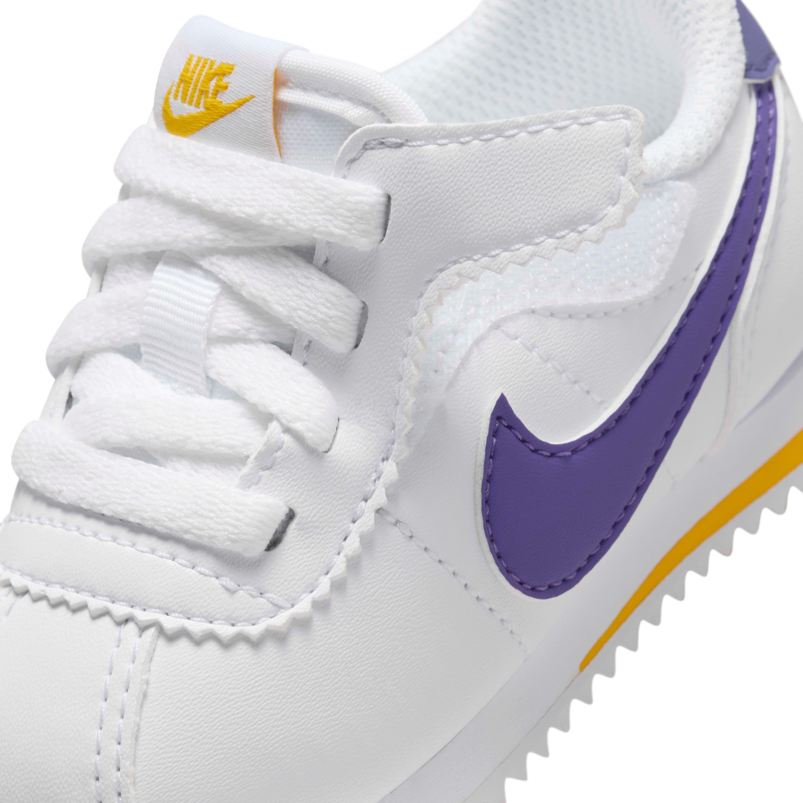 Nike Cortez EasyOn Infant Girls' "White/Varsity Maize/Varsity Purple" Shoe