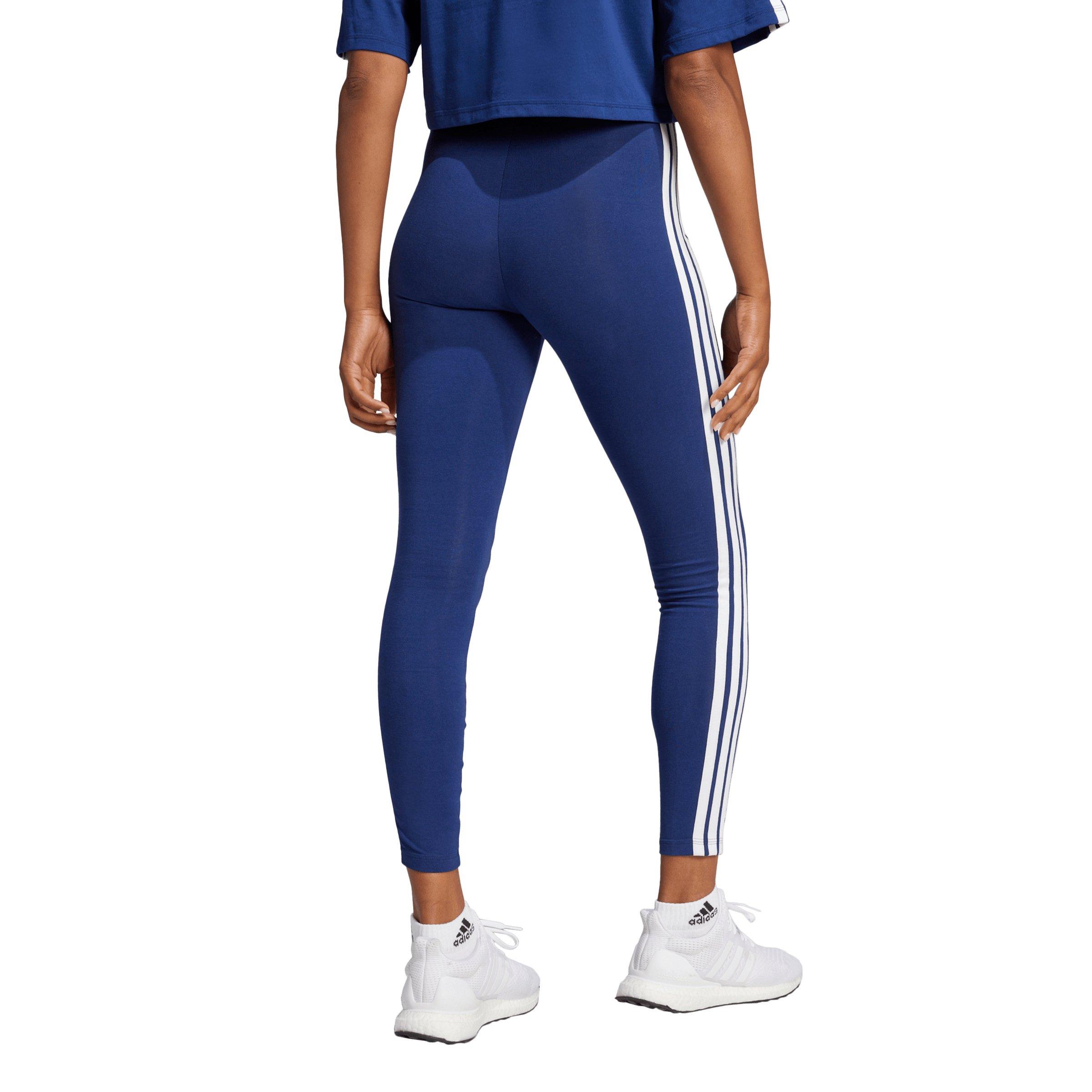 adidas Women's Essentials 3-Stripes Cotton Leggings-Dark Blue - DK BLUE Thumbnail View 2