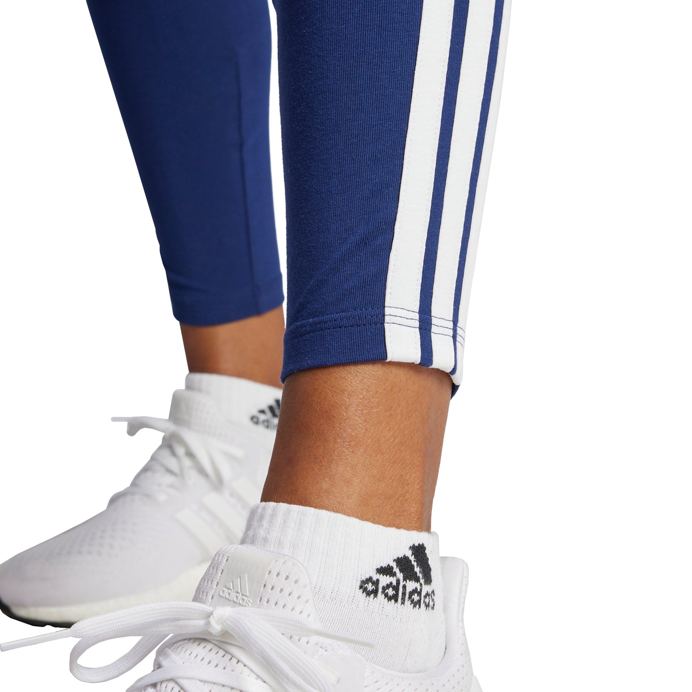 adidas Women's Essentials 3-Stripes Cotton Leggings-Dark Blue - DK BLUE Thumbnail View 4