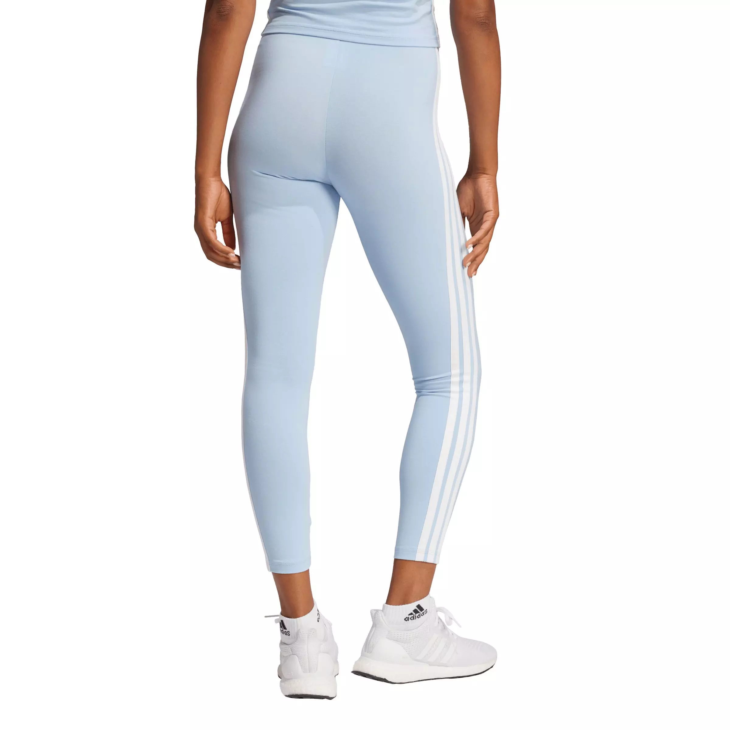 adidas Women's Essentials 3-Stripes Cotton Leggings-Blue - BLUE