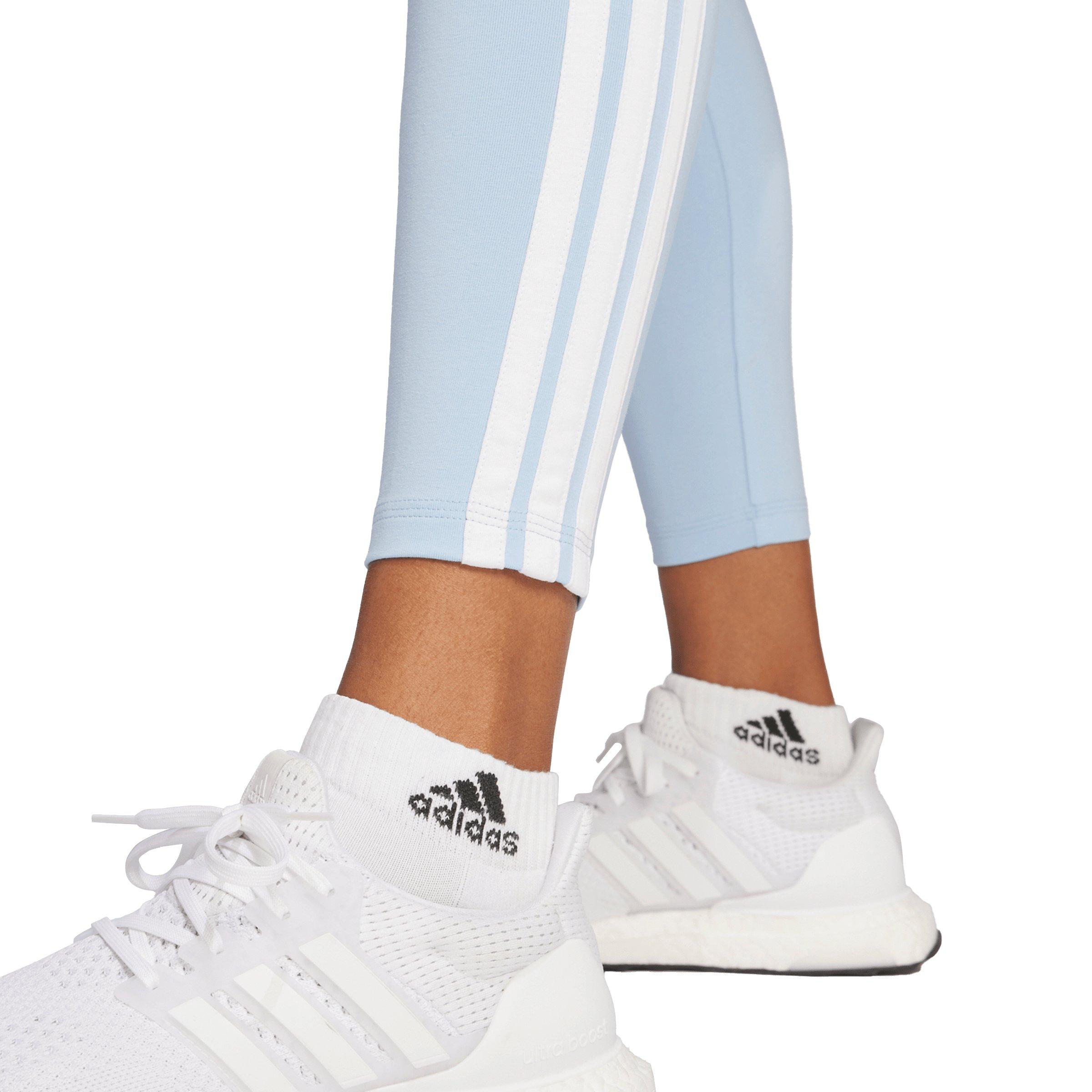 adidas Women's Essentials 3-Stripes Cotton Leggings-Blue - BLUE Thumbnail View 3