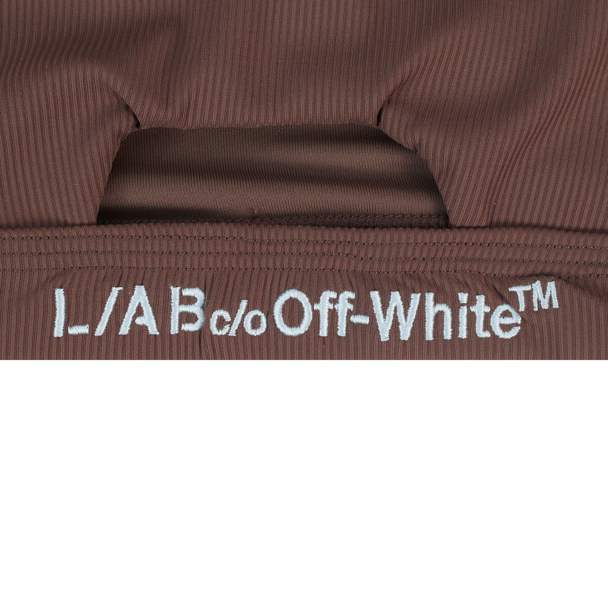 L/AB c/o Off-White Women's Ribbed Texture Solid Scoop Neck Keyhole Bikini Top - Brown - BROWN