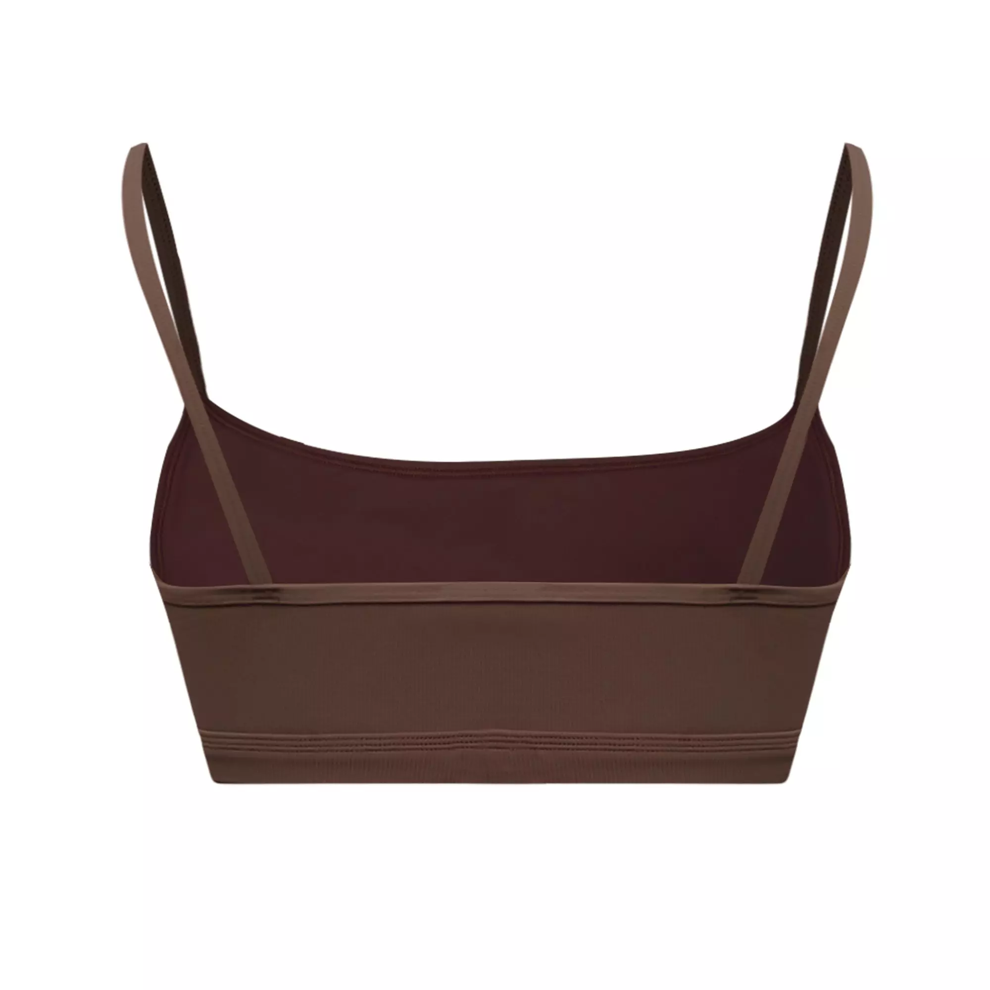 L/AB c/o Off-White Women's Ribbed Texture Solid Scoop Neck Keyhole Bikini Top - Brown - BROWN