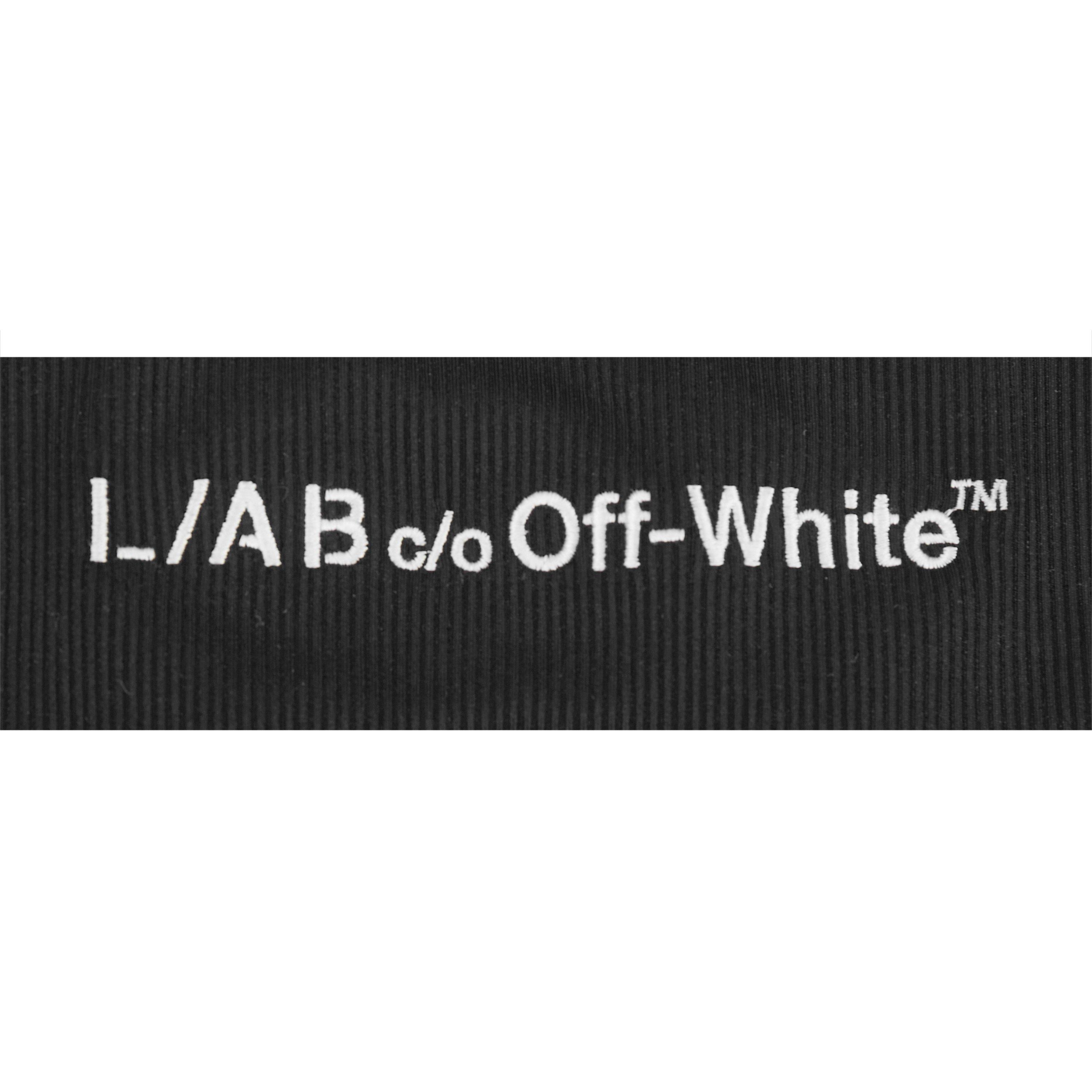 L/AB c/o Off-White Women&rsquo;s Horizontal Ribbed Scoop Neck Keyhole One Piece Swimsuit - Black - BLACK