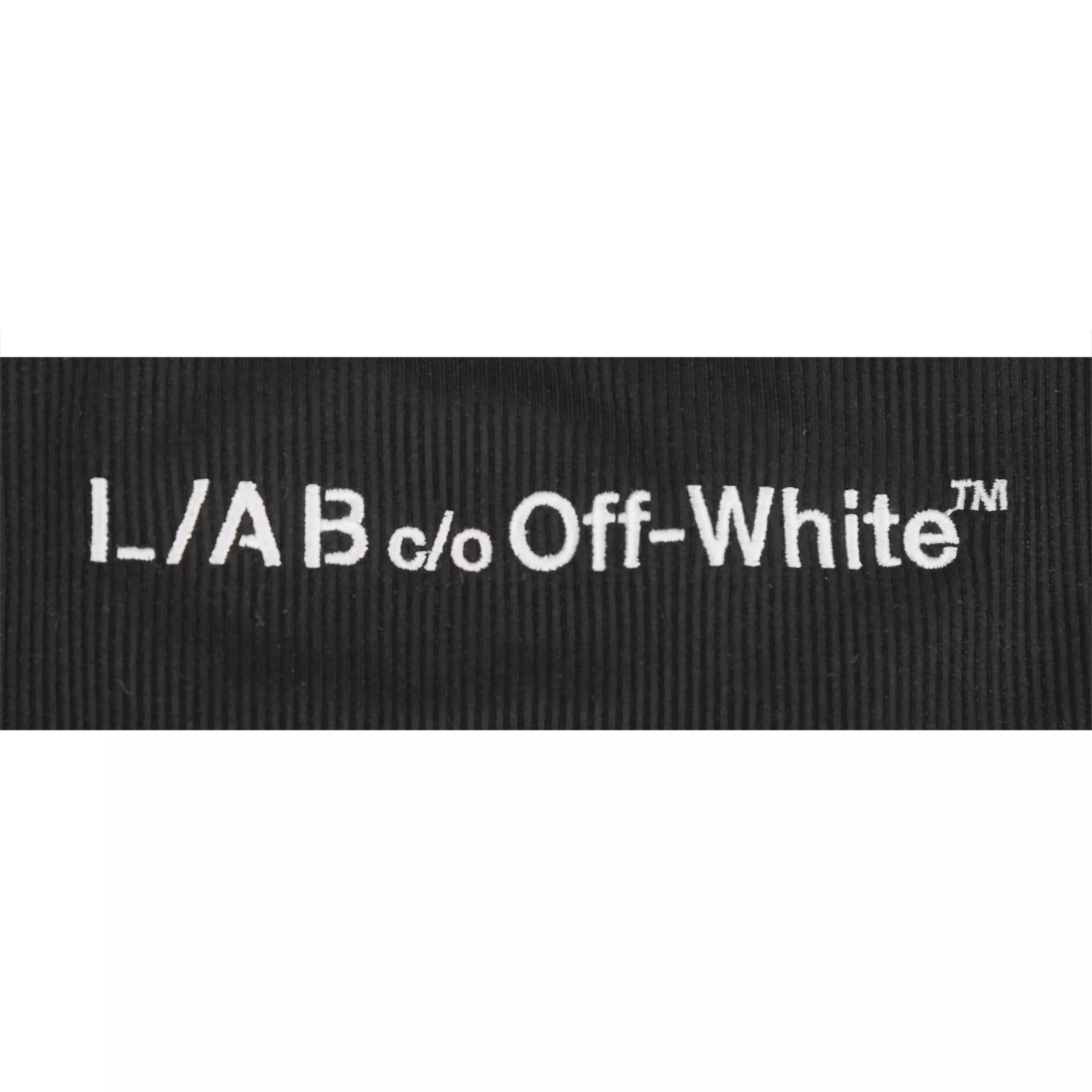 L/AB c/o Off-White Women&rsquo;s Horizontal Ribbed Scoop Neck Keyhole One Piece Swimsuit - Black - BLACK