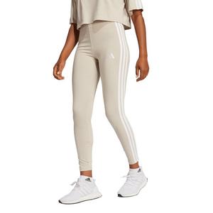 adidas Women's Essentials 3-Stripes Cotton Leggings-Beige