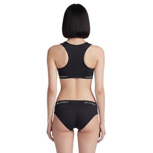 L/AB c/o Off-White Women&rsquo;s Horizontal Waistband Cheeky Bikini Underwear - Black - BLACK
