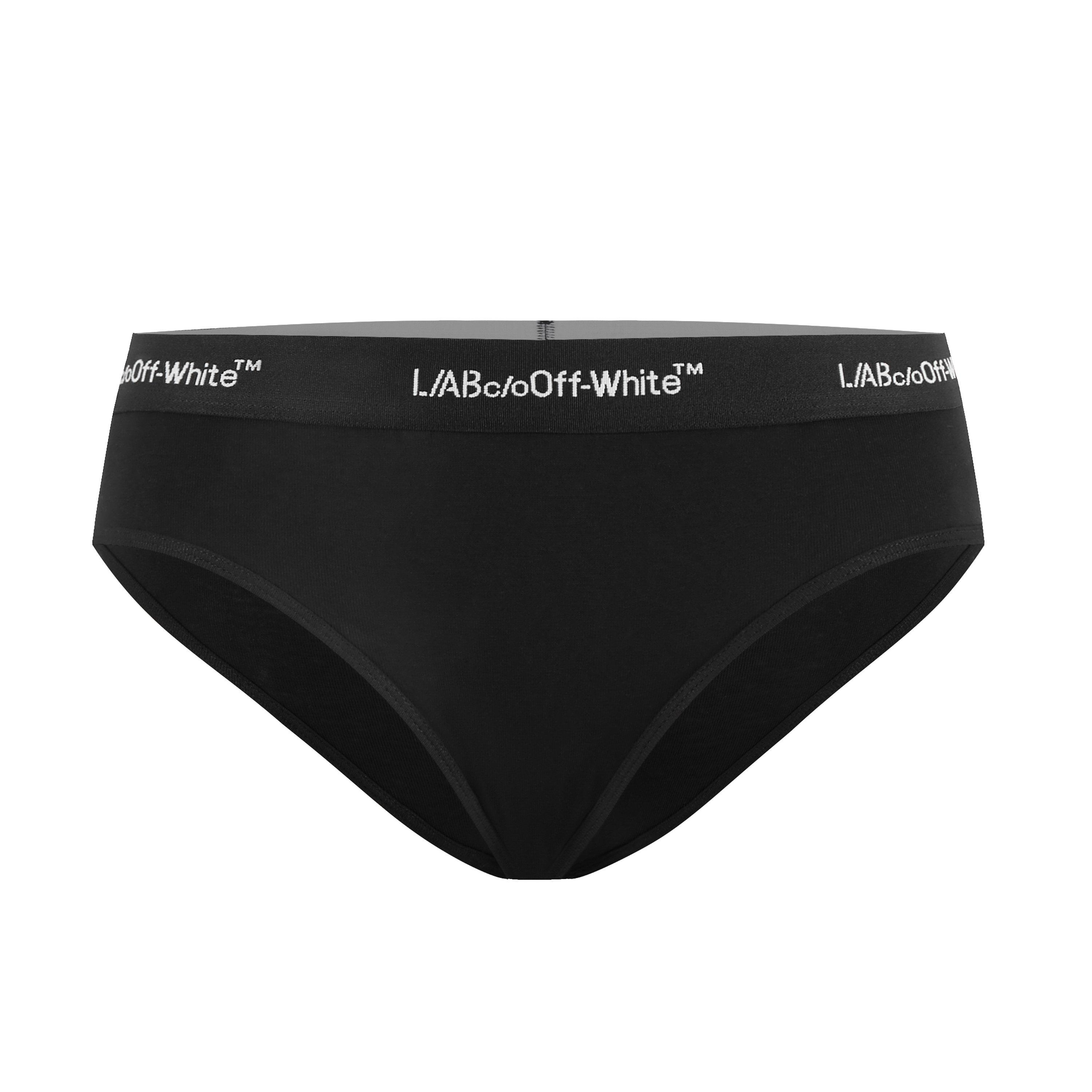 L/AB c/o Off-White Women&rsquo;s Horizontal Waistband Cheeky Bikini Underwear - Black - BLACK